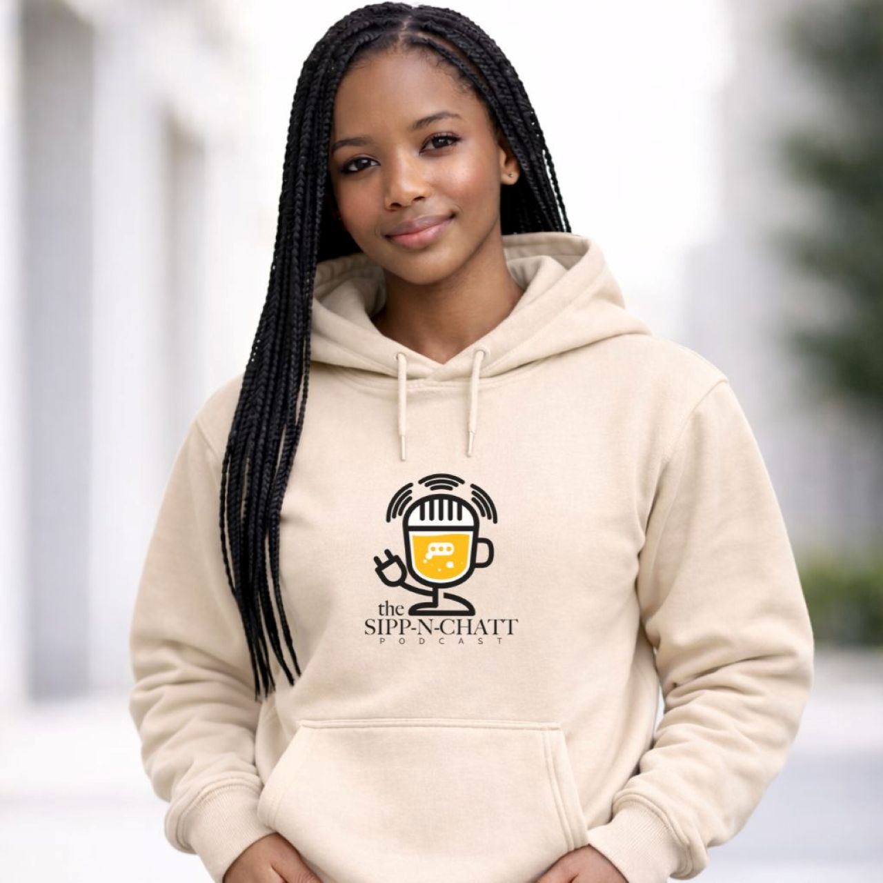 Sipp-N-Chatt Unisex Hoodie-Sand product thumbnail image