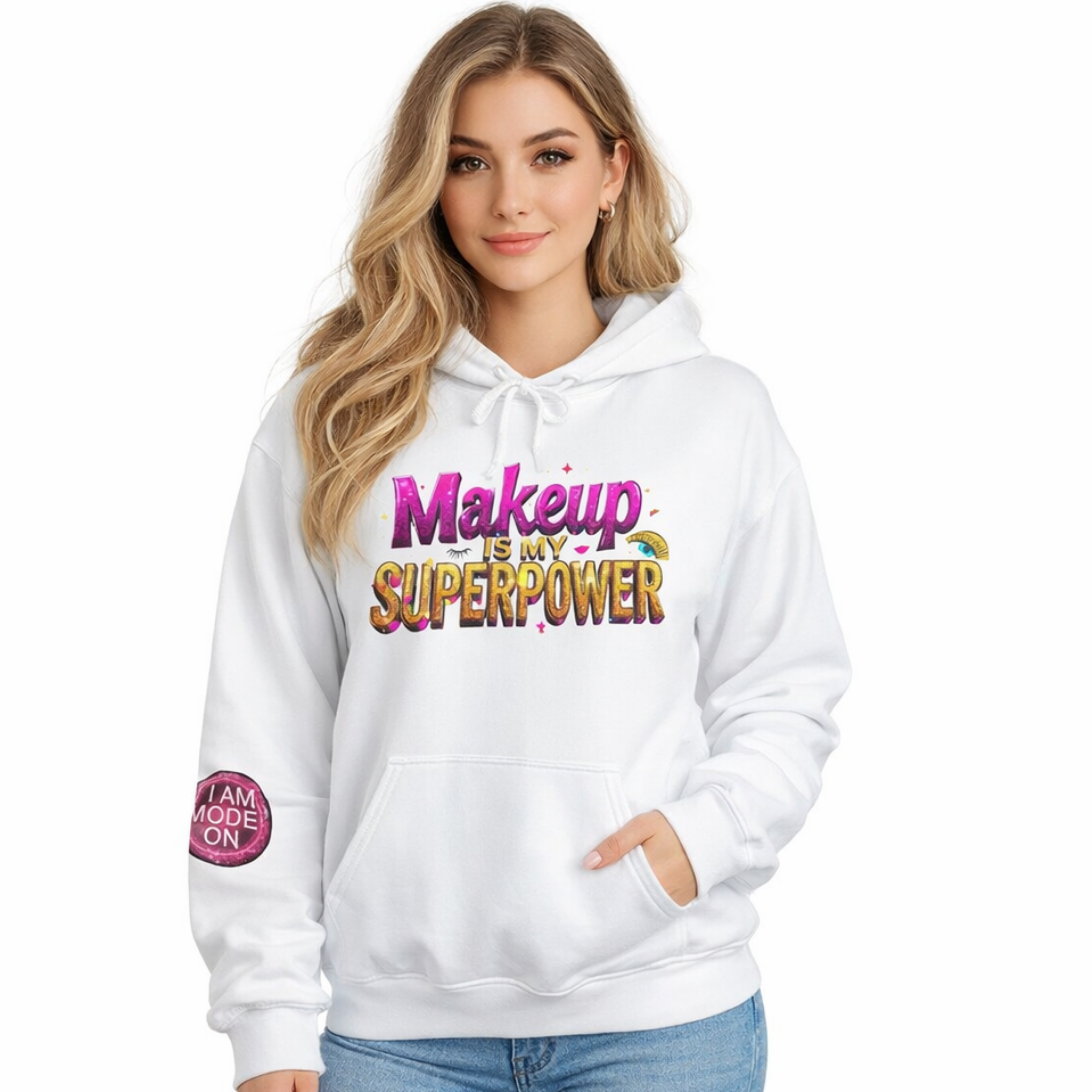 Makeup Is My Superpower Hoodie — Funny Cosmetic Lover Pullover product thumbnail image