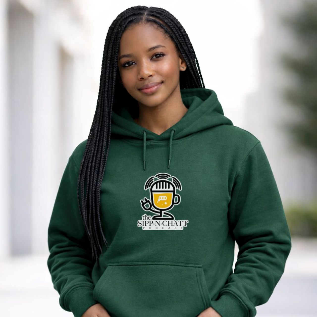 Sipp-N-Chatt Unisex Hoodie-Forest Green product thumbnail image Sipp-N-Chatt Unisex Hoodie-Forest Green product thumbnail image