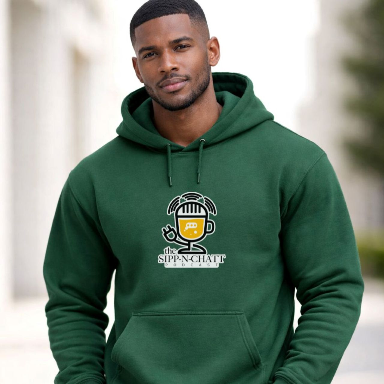 Sipp-N-Chatt Unisex Hoodie-Forest Green product thumbnail image Sipp-N-Chatt Unisex Hoodie-Forest Green product thumbnail image
