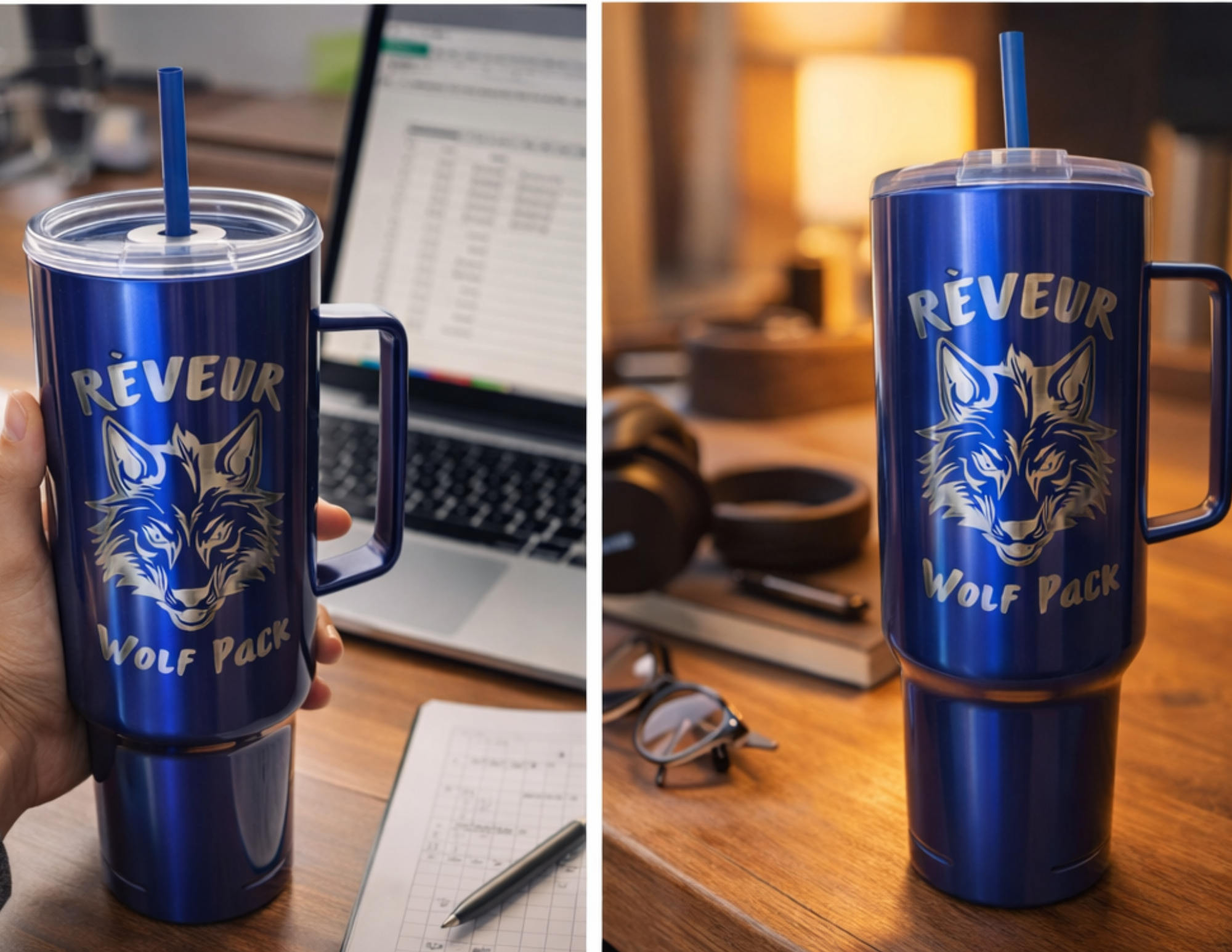 Engraved 40oz Insulated Tumbler with Lid &amp; Straw - House of Rêveur  product thumbnail image
