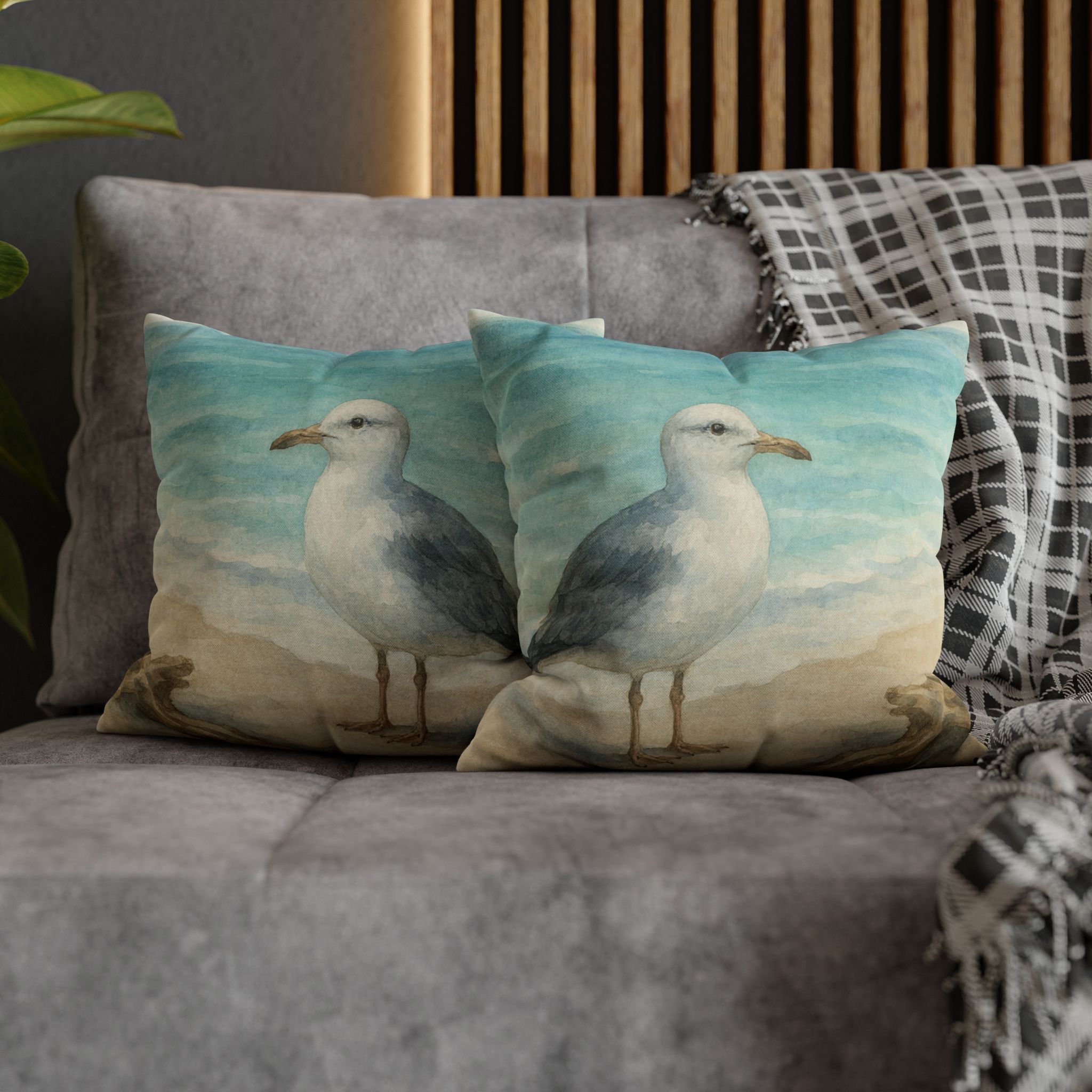 Coastal Seagull Art Pillow Accent Pillows, 4 sizes product thumbnail image