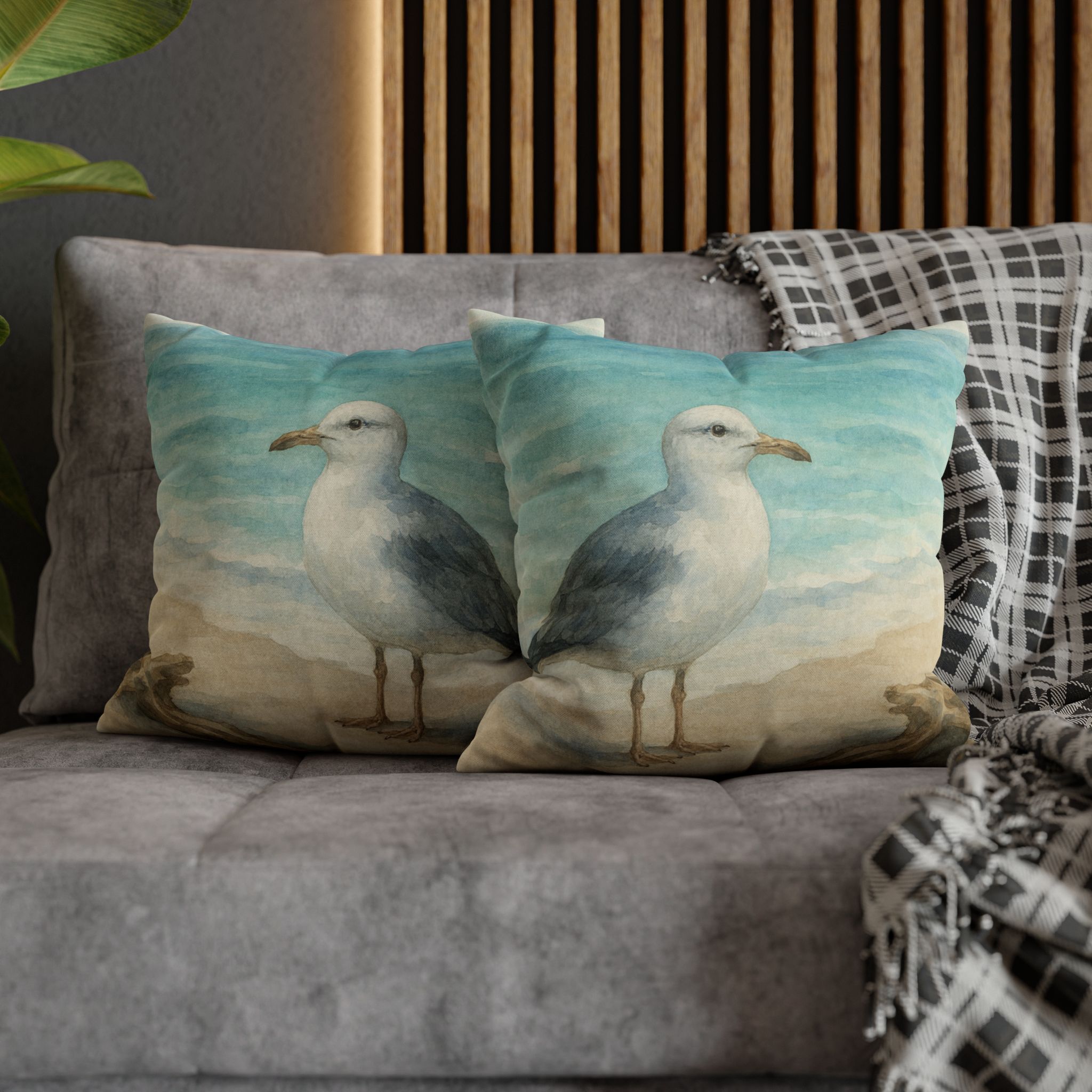 Coastal Seagull Art Pillow Accent Pillows, 4 sizes product thumbnail image