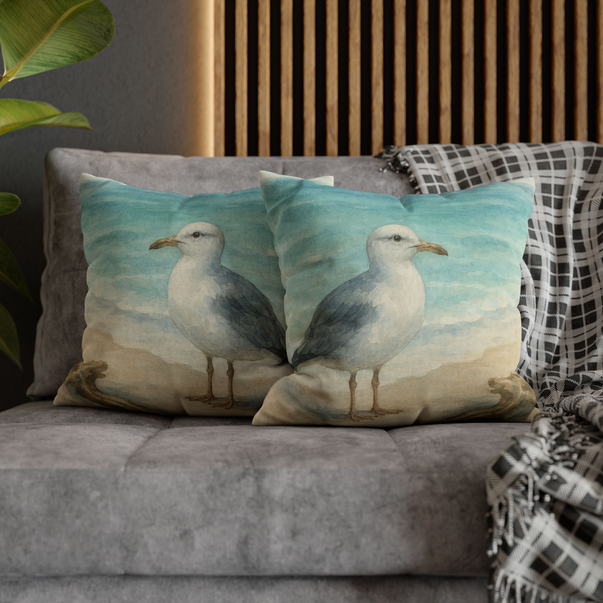 Coastal Seagull Art Pillow Accent Pillows, 4 sizes product thumbnail image