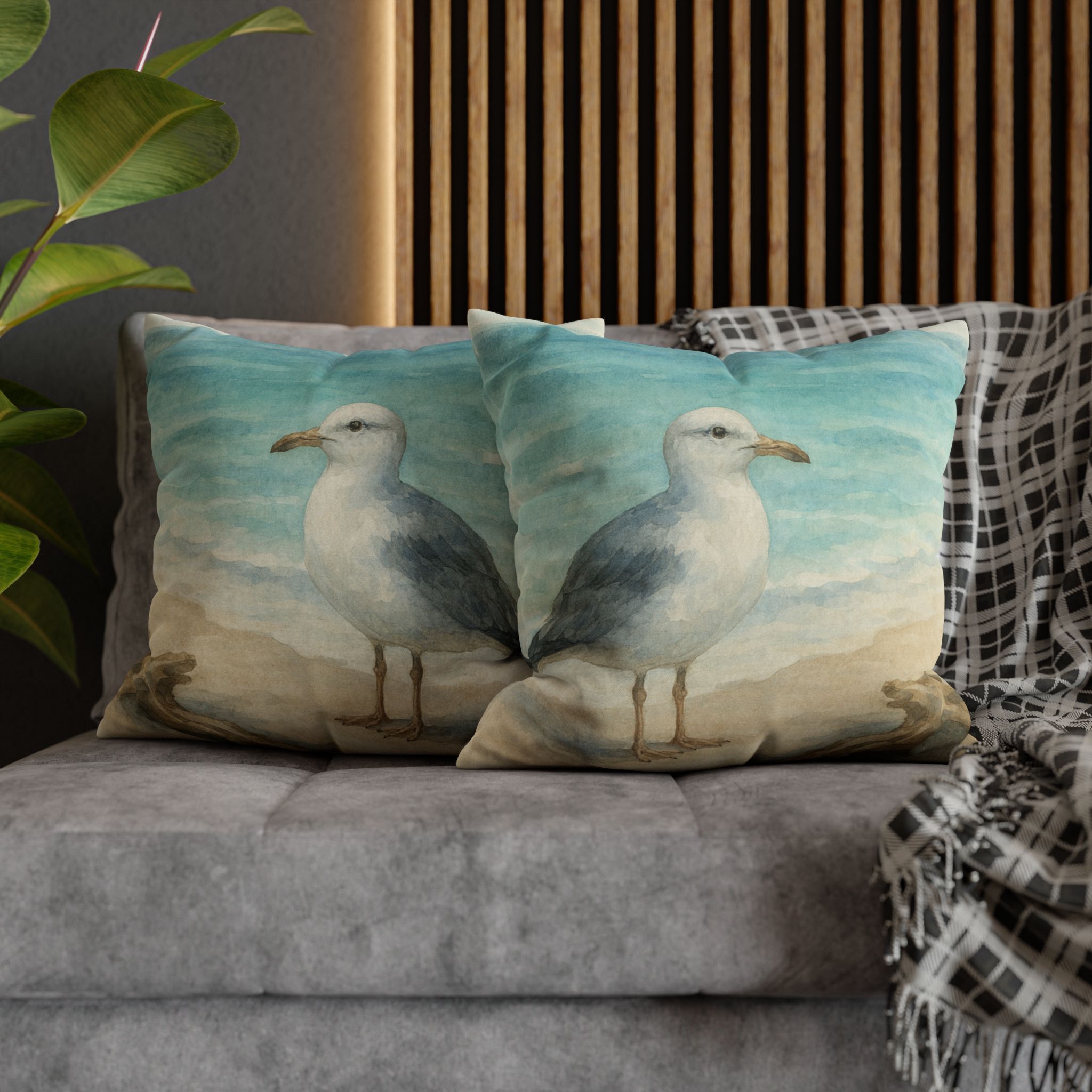 Coastal Seagull Art Pillow Accent Pillows, 4 sizes product thumbnail image Coastal Seagull Art Pillow Accent Pillows, 4 sizes product thumbnail image