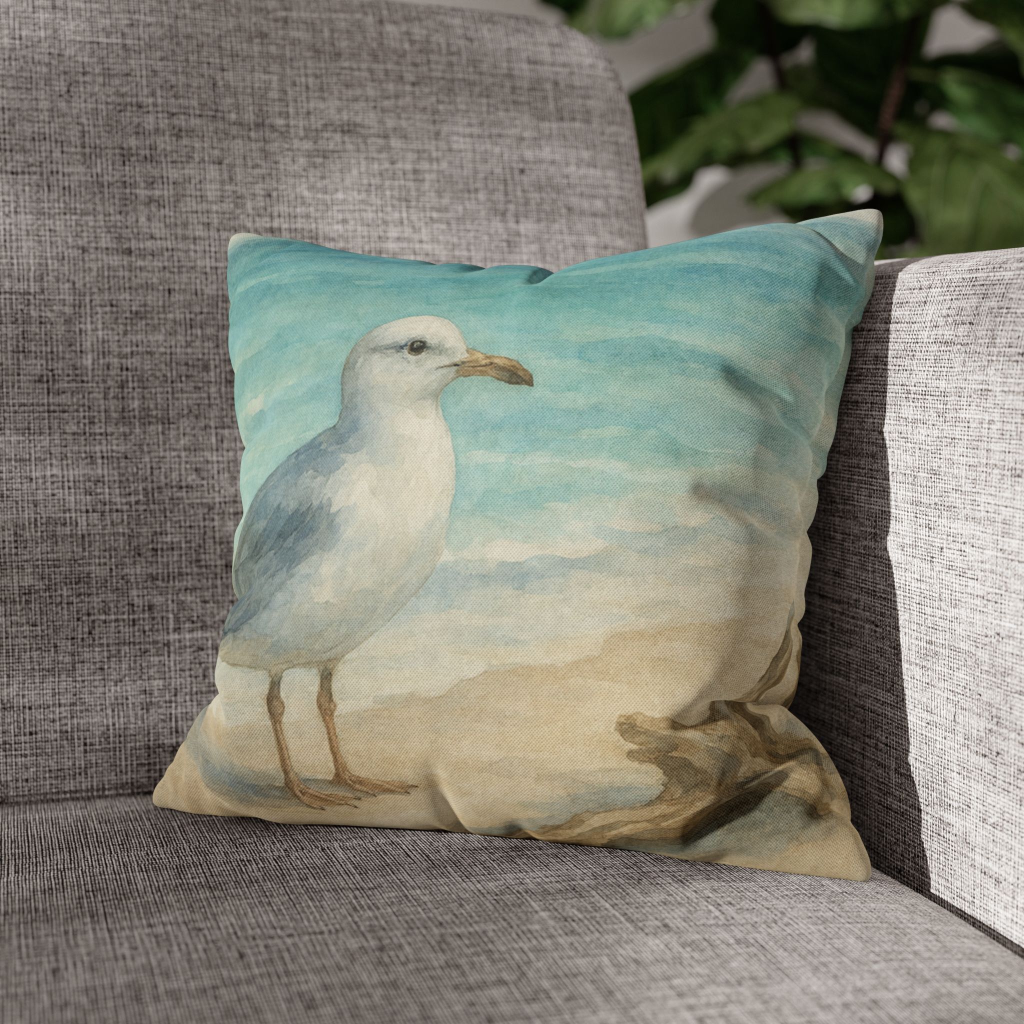 Coastal Seagull Art Pillow Accent Pillows, 4 sizes product thumbnail image Coastal Seagull Art Pillow Accent Pillows, 4 sizes product thumbnail image