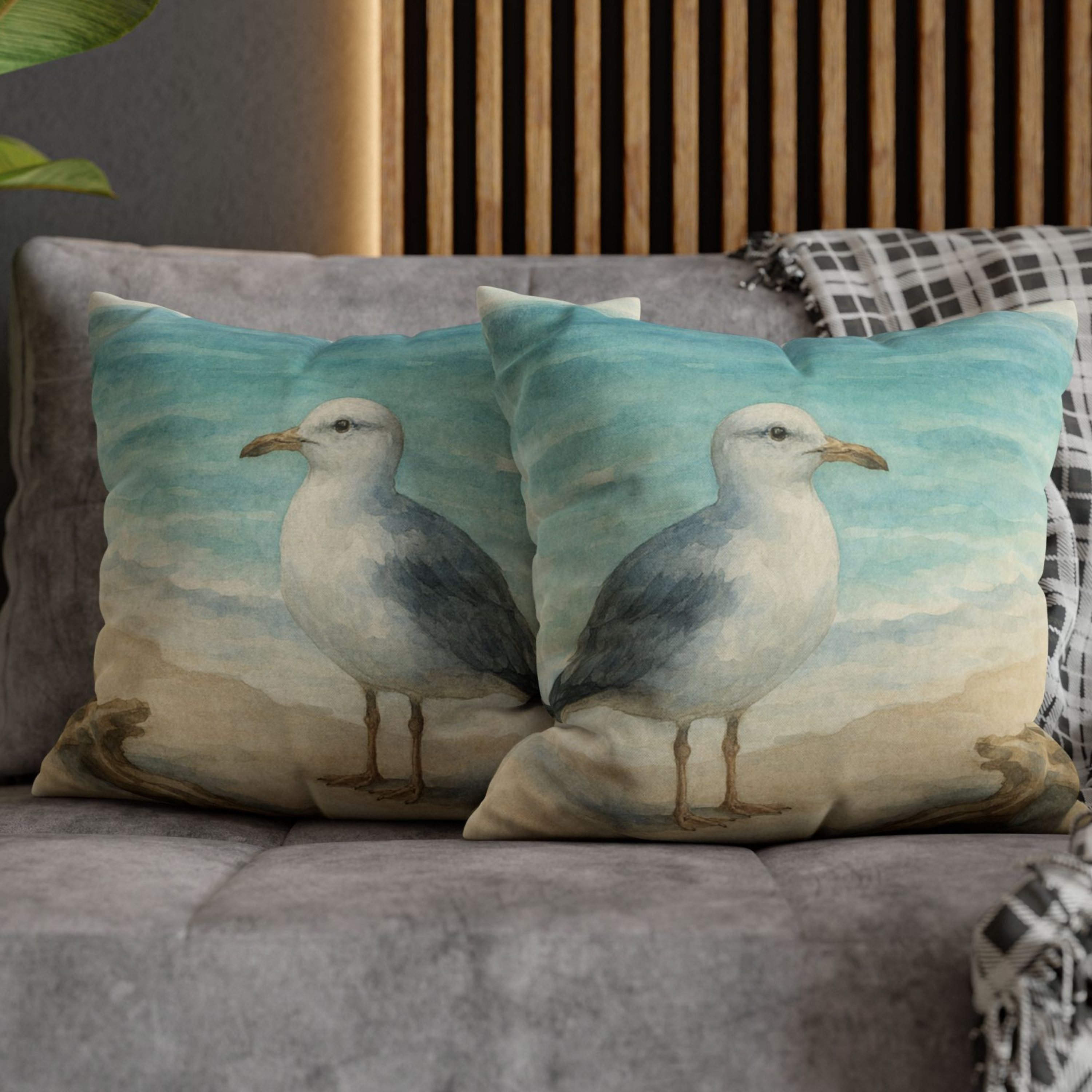 Coastal Seagull Art Pillow Accent Pillows, 4 sizes product thumbnail image Coastal Seagull Art Pillow Accent Pillows, 4 sizes product thumbnail image