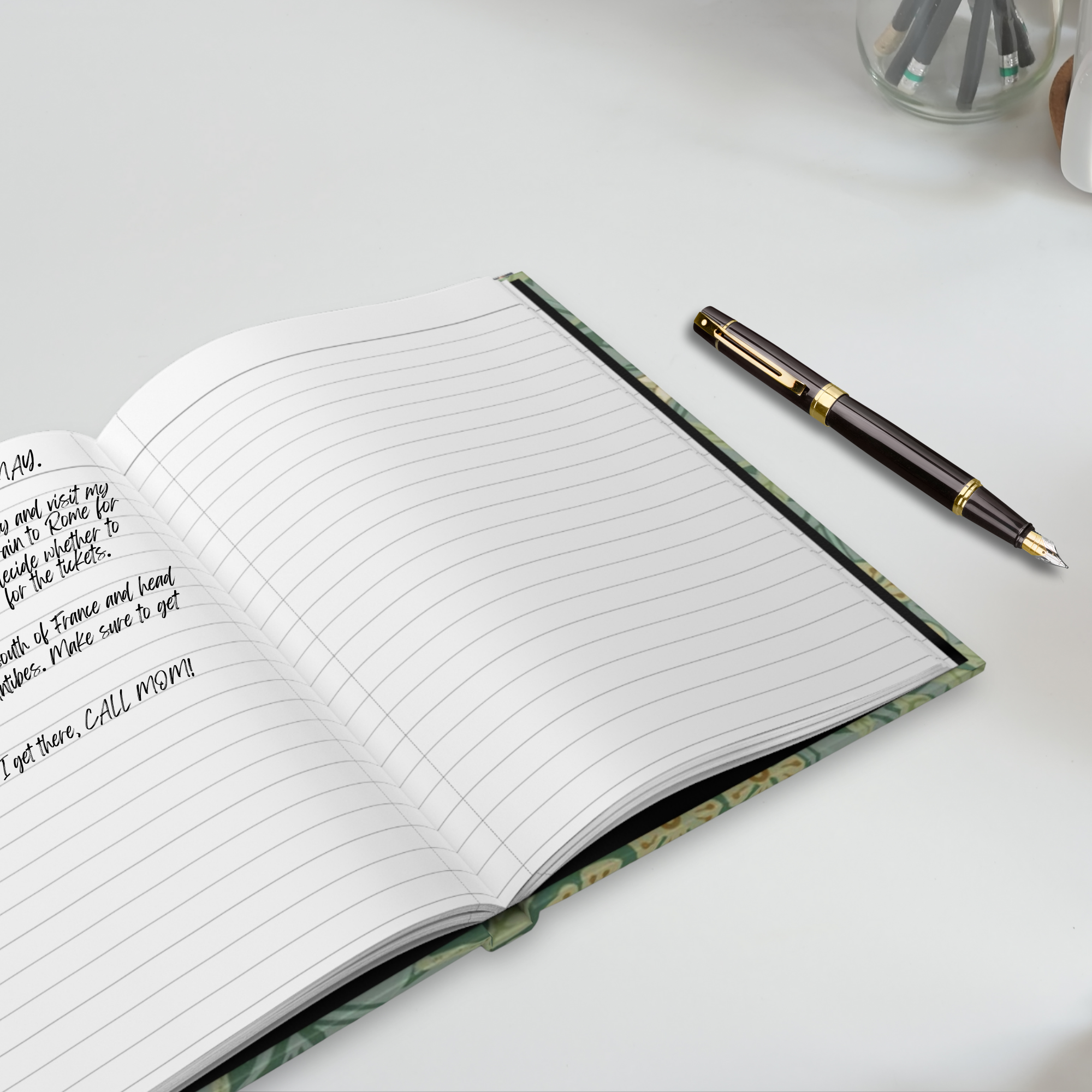 Personalized Jasmine travel journal in retro Arts & Crafts William Morris pattern product thumbnail image Personalized Jasmine travel journal in retro Arts & Crafts William Morris pattern product thumbnail image