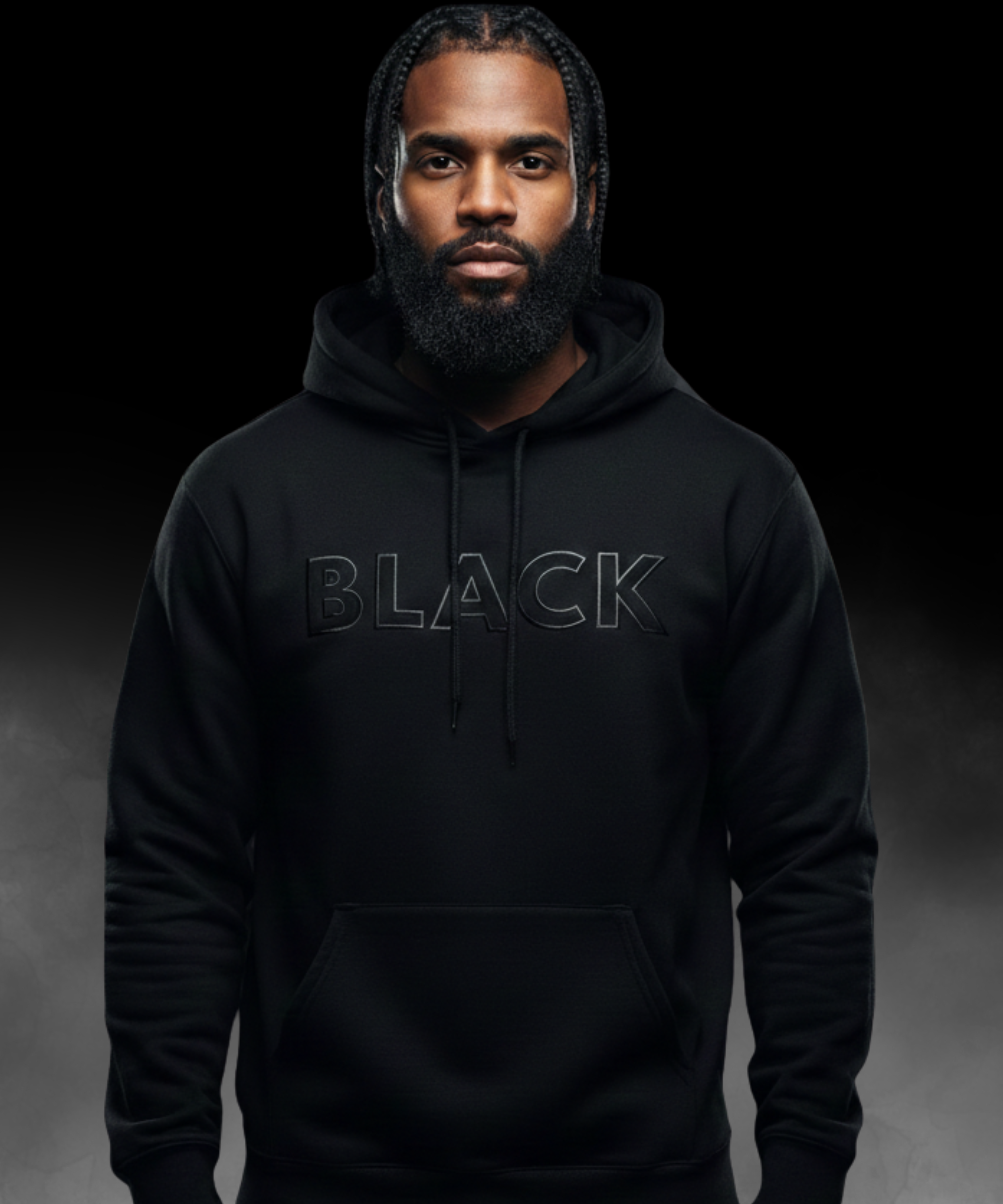Signature February Series: Black Outline Hoodie - Minimalist Black Graphic Pullover product thumbnail image Signature February Series: Black Outline Hoodie - Minimalist Black Graphic Pullover product thumbnail image