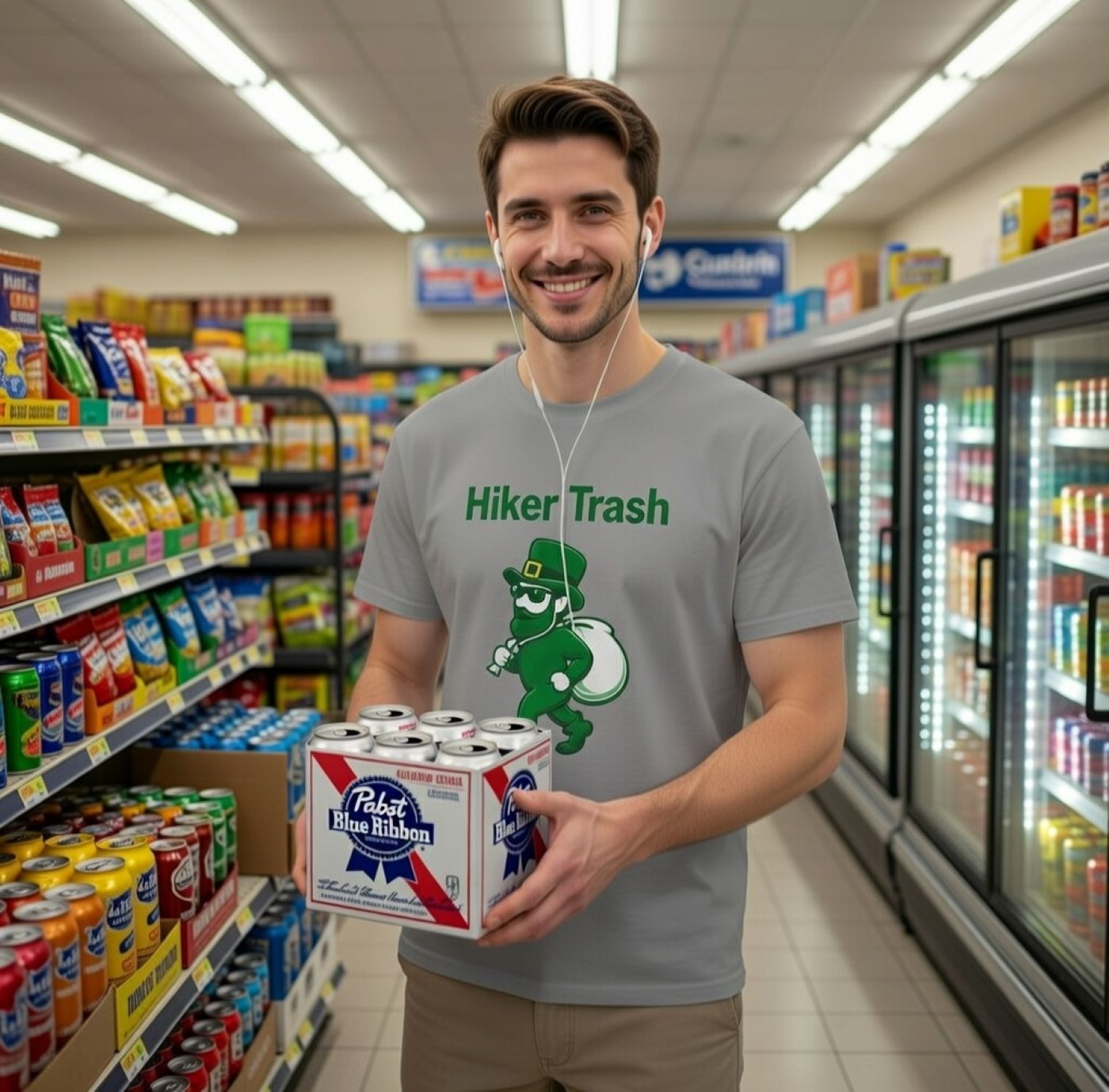 Hiker Trash Tee – Garment-Dyed Cotton Graphic T-Shirt for Outdoor Enthusiasts &amp; Trail Humor