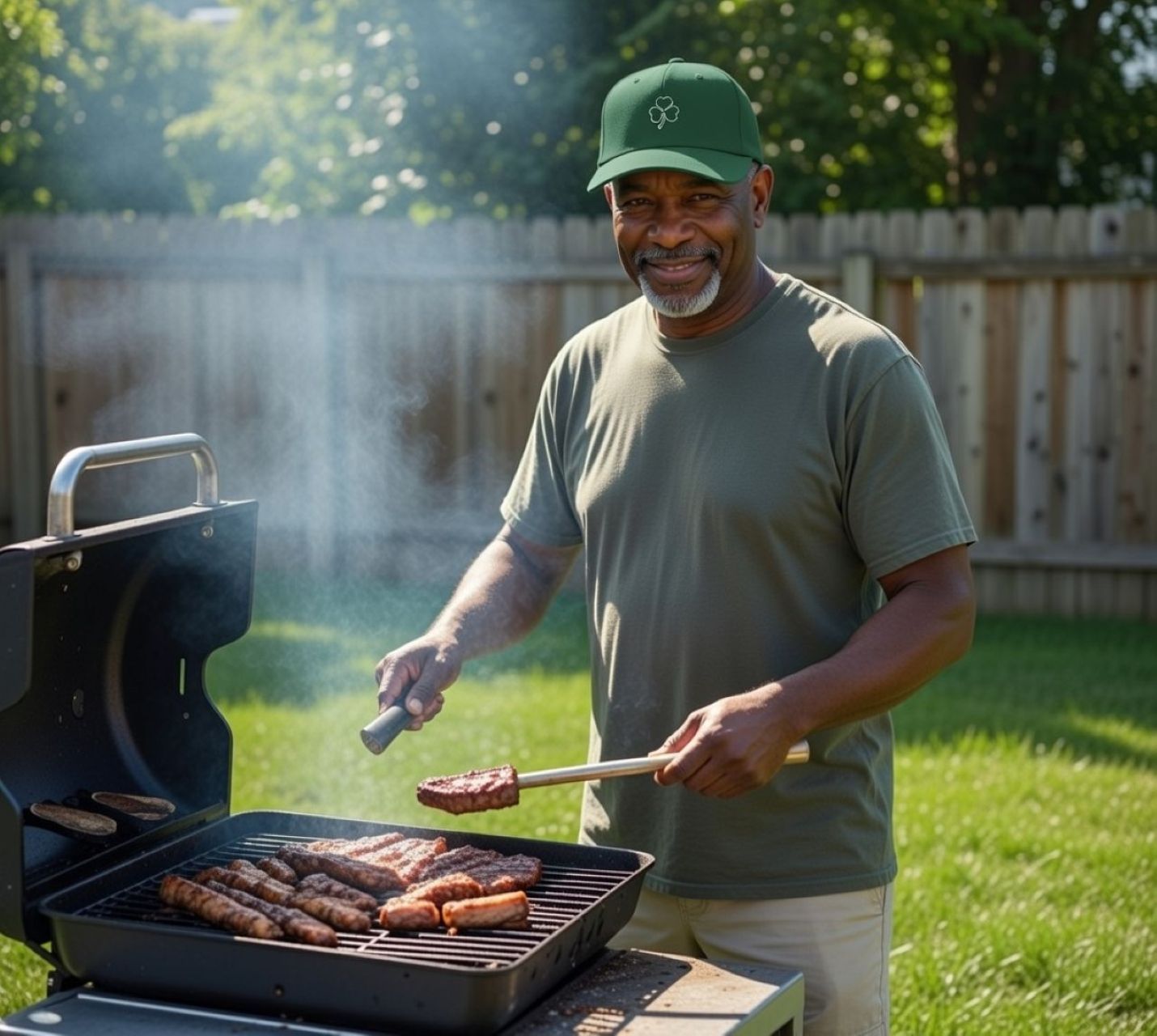Alpha Dad Shamrock Hat – Embroidered Four-Leaf Clover Cap product thumbnail image