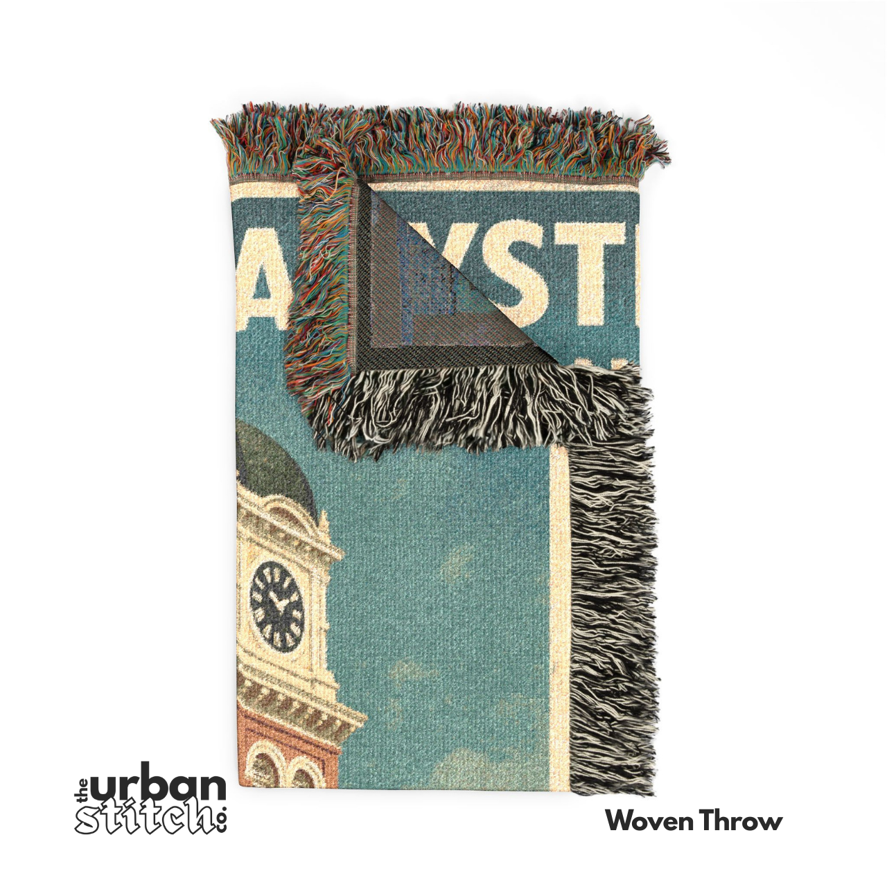 Clock Tower Woven Blanket | Mystic Falls, Virginia | The Vampire Diaries Inspired product thumbnail image Clock Tower Woven Blanket | Mystic Falls, Virginia | The Vampire Diaries Inspired product thumbnail image