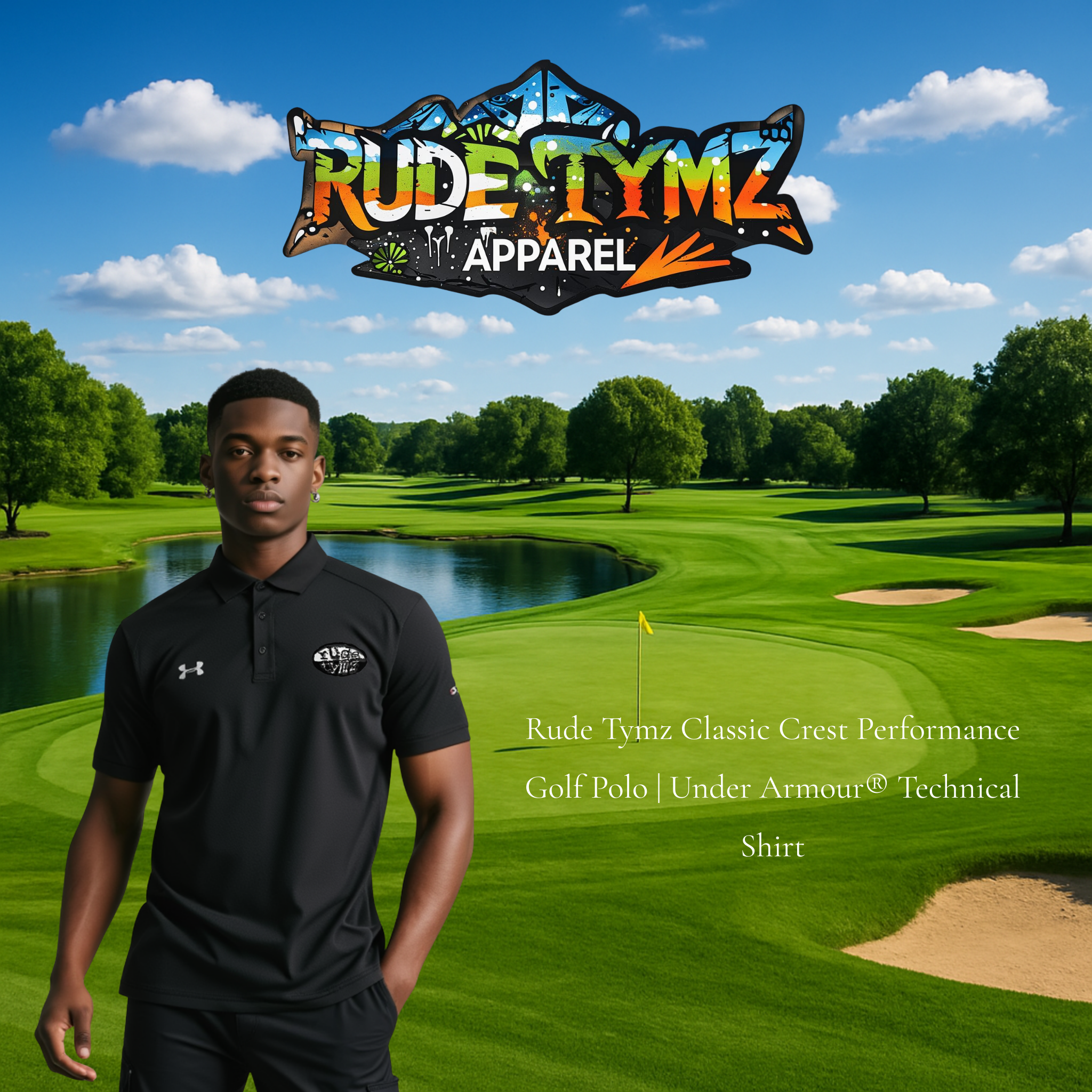 Rude Tymz Classic Crest Performance Golf Polo | Under Armour® Technical Shirt for Men product thumbnail image
