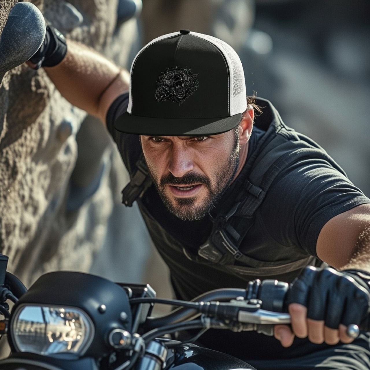 Attack Bear Trucker Hat – Charging Bear Outdoor Adventure Cap | Adjustable Hiking &amp; Lifestyle Snapback product thumbnail image