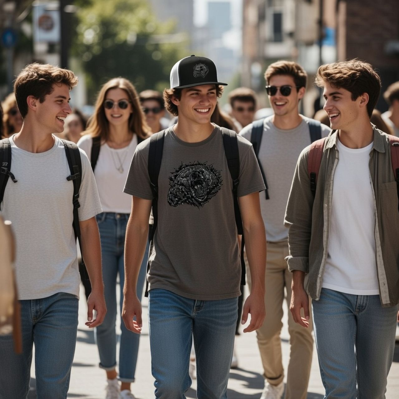 Attack Bear Trucker Hat – Charging Bear Outdoor Adventure Cap | Adjustable Hiking &amp; Lifestyle Snapback