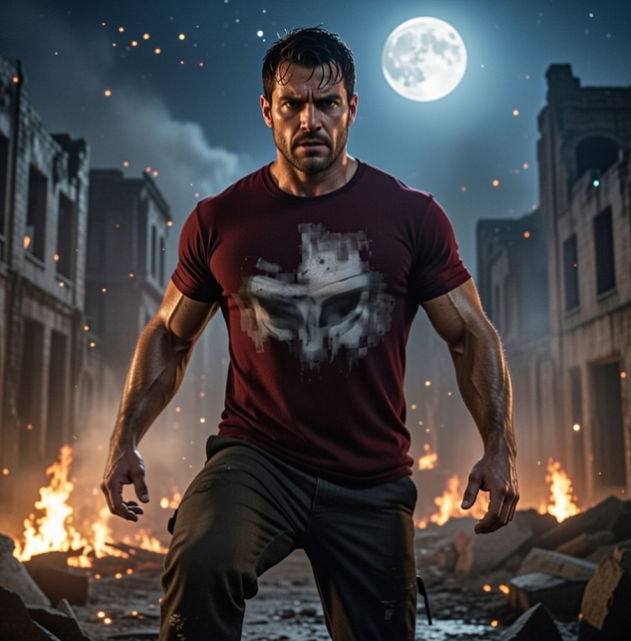 Ghost Warrior Tee – Heavyweight Oversized Outdoor &amp; Streetwear T-Shirt product thumbnail image