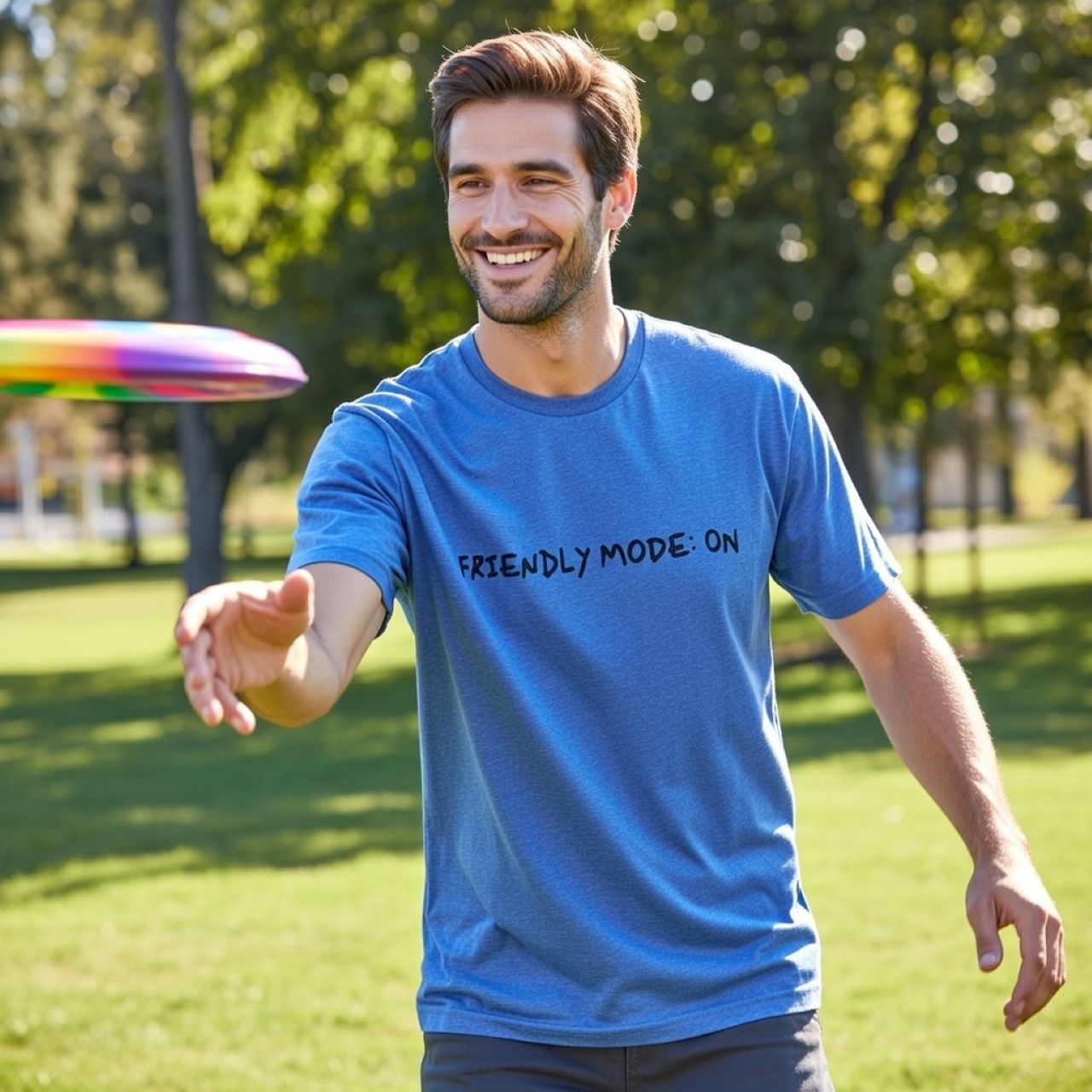 Friendly Mode Tee – Oversized Casual &amp; Lifestyle T-Shirt