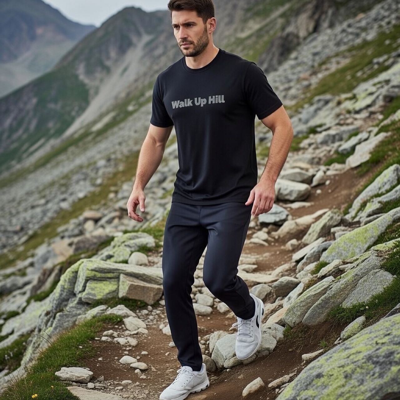 Walk Up Hill Tee – Vintage-Inspired Outdoor & Lifestyle T-Shirt product thumbnail image Walk Up Hill Tee – Vintage-Inspired Outdoor & Lifestyle T-Shirt product thumbnail image