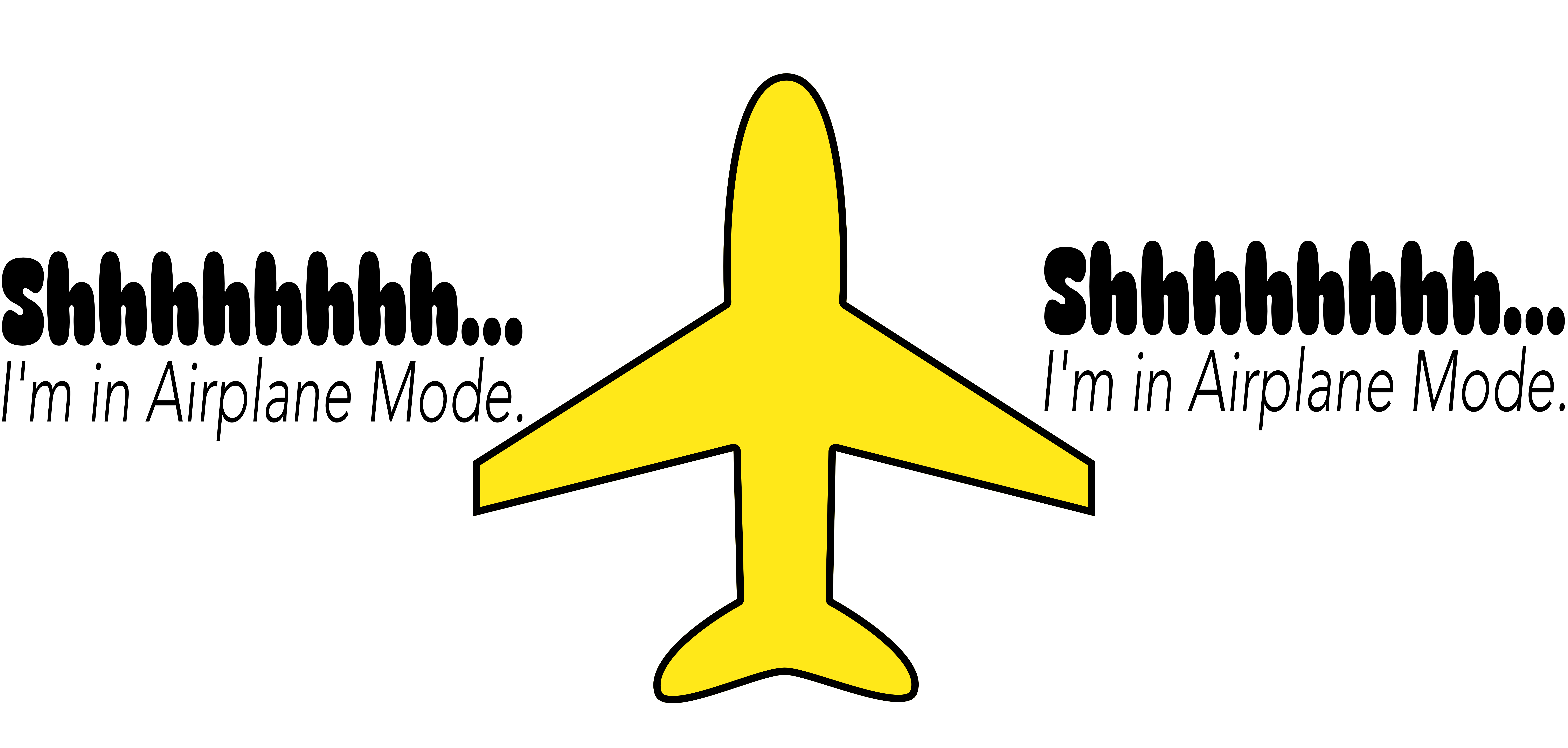 Airplane Mode Mug — "Shhhhhhh... I'm in Airplane Mode" Yellow Accent Coffee Cup (11oz, 15oz) product thumbnail image