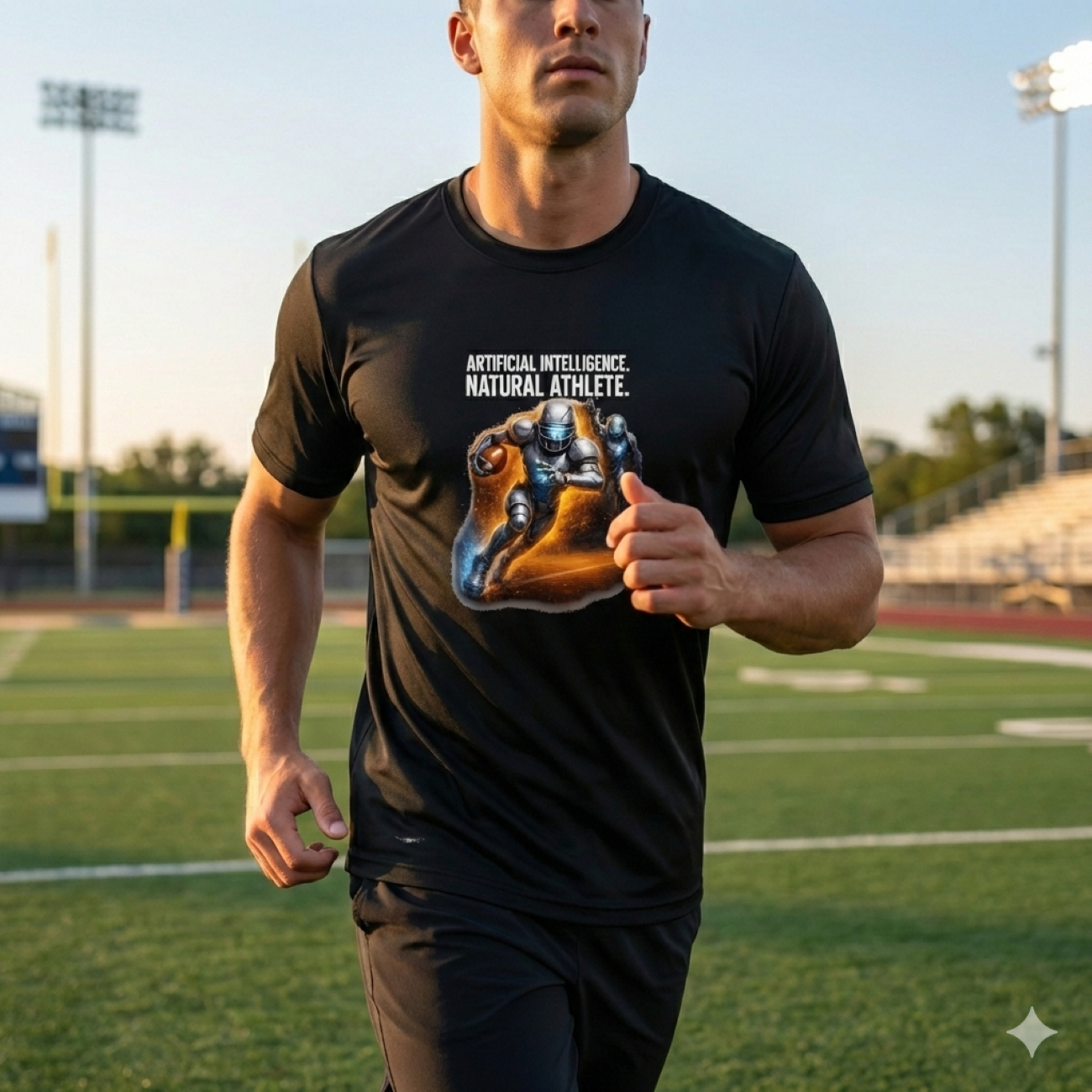 Football 'Artificial Intelligence. Natural Athlete.' Performance T-Shirt product thumbnail image