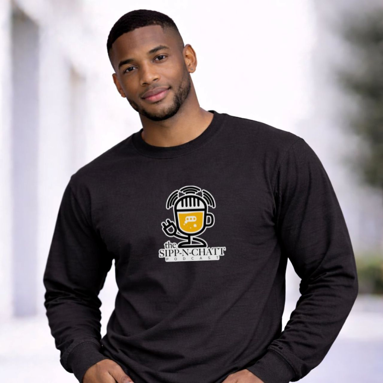 Sipp-N-Chatt Unisex Long Sleeve Tee – Black product thumbnail image Sipp-N-Chatt Unisex Long Sleeve Tee – Black product thumbnail image