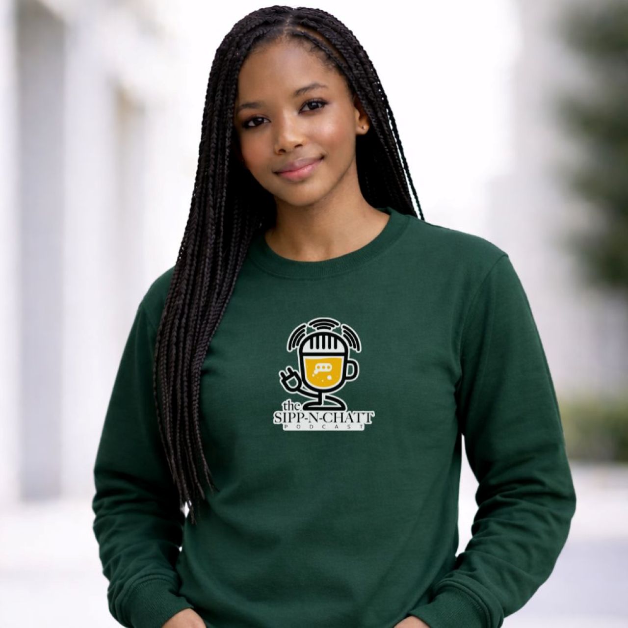 Sipp-N-Chatt Unisex Long Sleeve Tee – Forest Green product thumbnail image Sipp-N-Chatt Unisex Long Sleeve Tee – Forest Green product thumbnail image