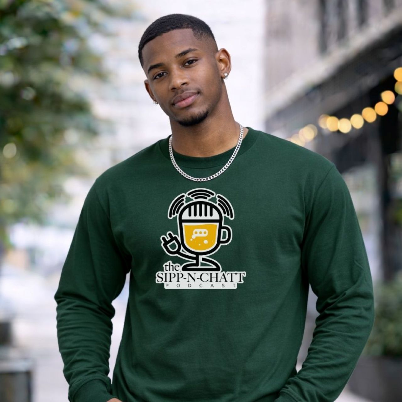 Sipp-N-Chatt Unisex Long Sleeve Tee – Forest Green product thumbnail image Sipp-N-Chatt Unisex Long Sleeve Tee – Forest Green product thumbnail image