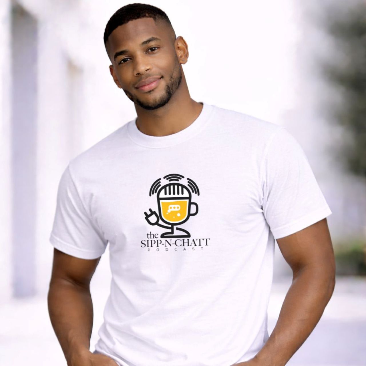 Sipp-N-Chatt Unisex Short Sleeve Tee – White product thumbnail image Sipp-N-Chatt Unisex Short Sleeve Tee – White product thumbnail image
