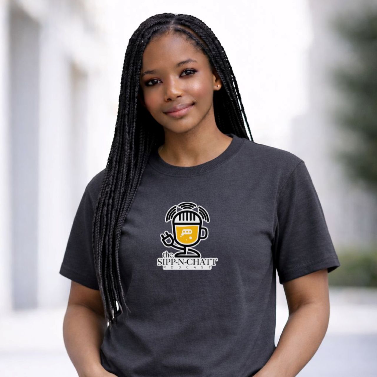 Sipp-N-Chatt Unisex Short Sleeve Tee – Charcoal product thumbnail image Sipp-N-Chatt Unisex Short Sleeve Tee – Charcoal product thumbnail image