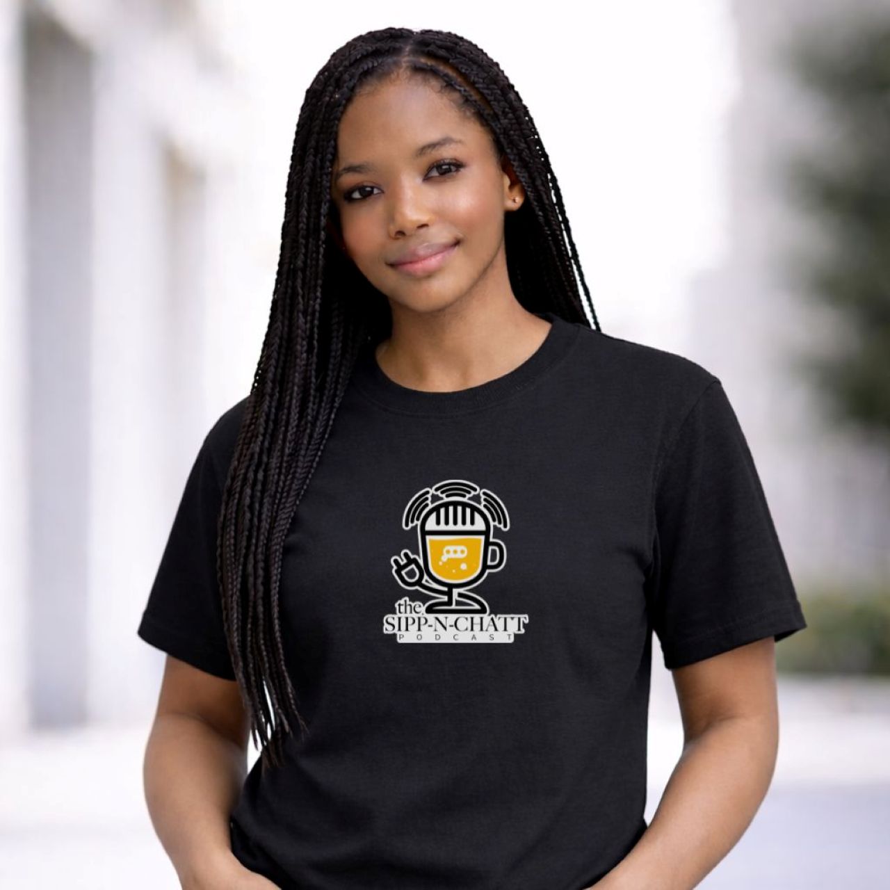 Sipp-N-Chatt Unisex Short Sleeve Tee – Black