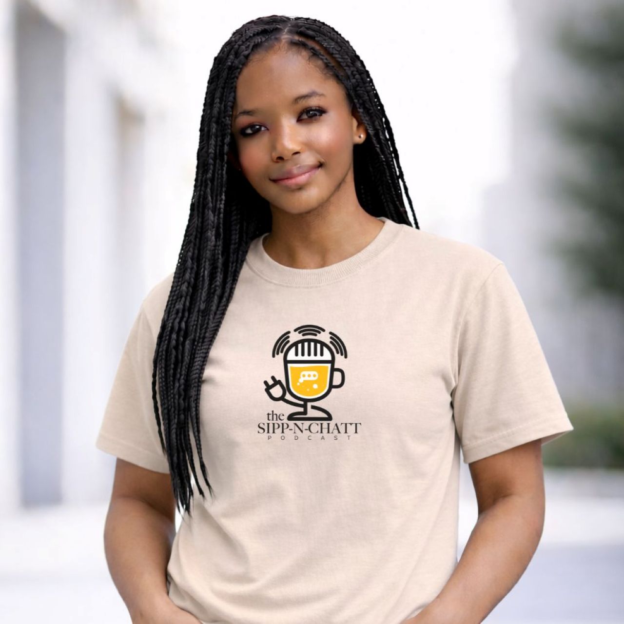 Sipp-N-Chatt Unisex Short Sleeve Tee – Sand product thumbnail image