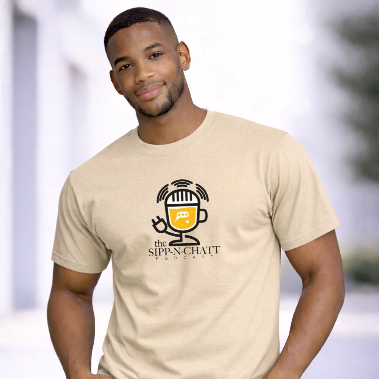 Sipp-N-Chatt Unisex Short Sleeve Tee – Sand product thumbnail image