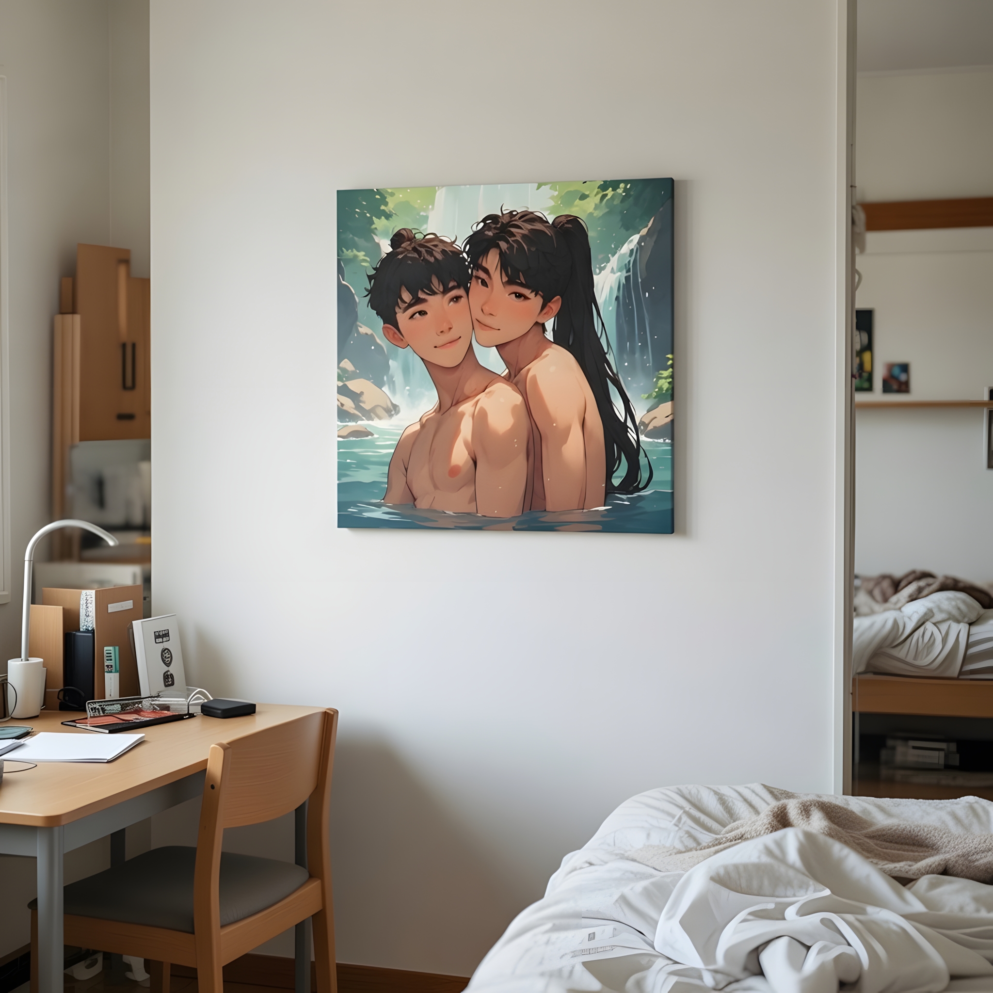 Waterfall Lovers Canvas Print — Romantic BLdrama - cdrama -Matte Stretched Wall Art product thumbnail image Waterfall Lovers Canvas Print — Romantic BLdrama - cdrama -Matte Stretched Wall Art product thumbnail image