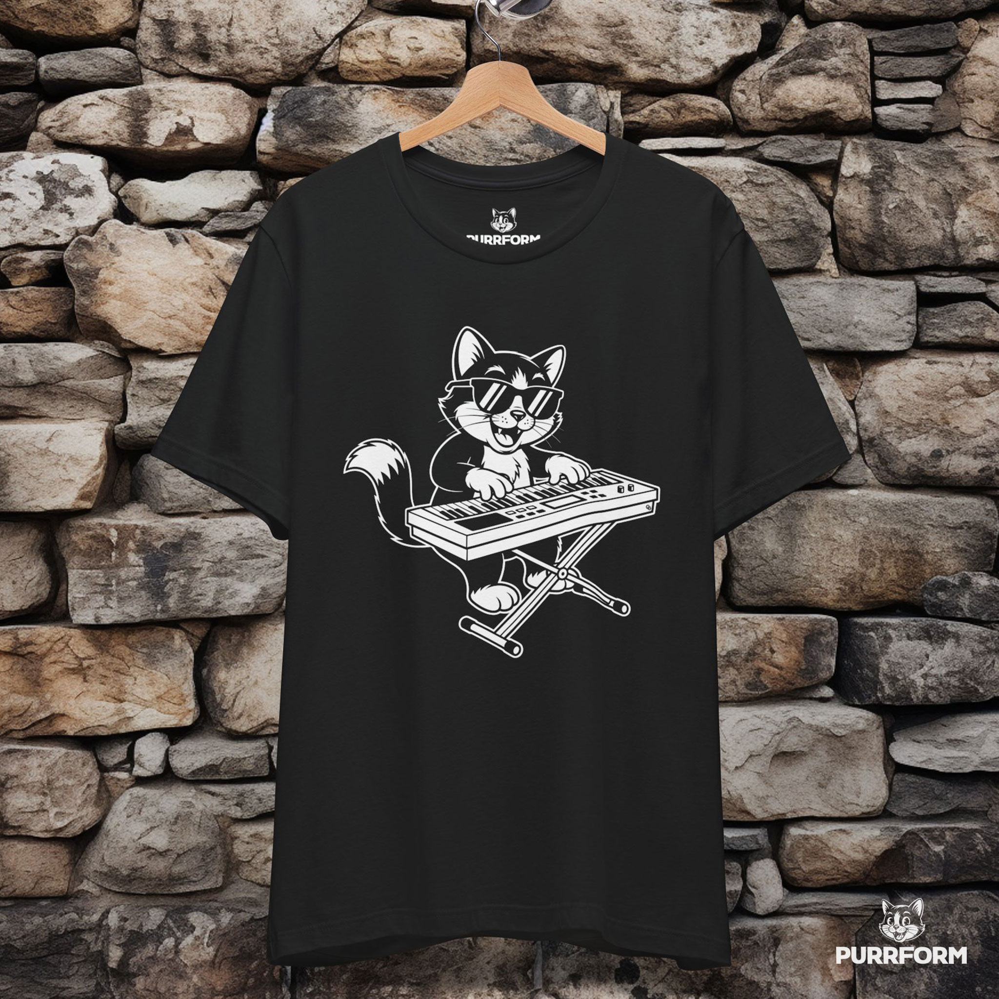 Cool Keyboard Cat DJ Shirt – Funny Musician Cat Playing Synth Keyboard Unisex T-Shirt product thumbnail image Cool Keyboard Cat DJ Shirt – Funny Musician Cat Playing Synth Keyboard Unisex T-Shirt product thumbnail image
