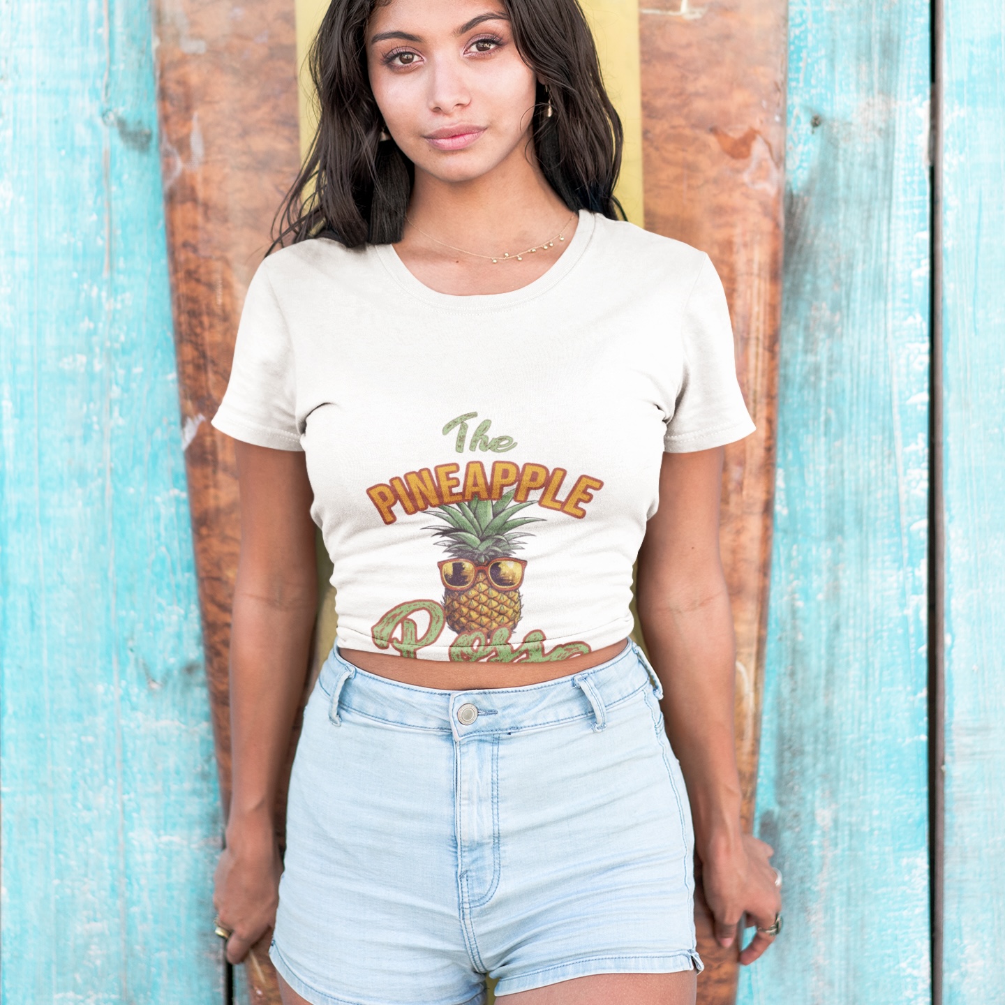 Pineapple Posse Women's Tee — Retro Tropical Graphic Shirt