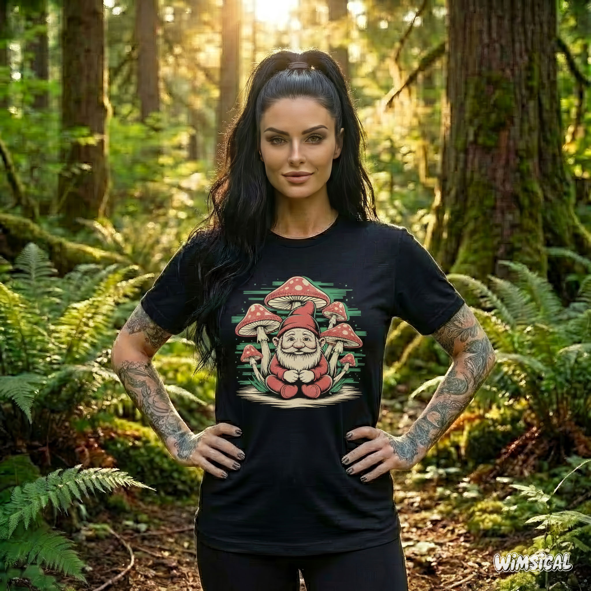 Psychedelic Mushroom Gnome – Trippy Forest Gnome with Magic Mushrooms Retro Fantasy Unisex T-Shirt product thumbnail image Psychedelic Mushroom Gnome – Trippy Forest Gnome with Magic Mushrooms Retro Fantasy Unisex T-Shirt product thumbnail image