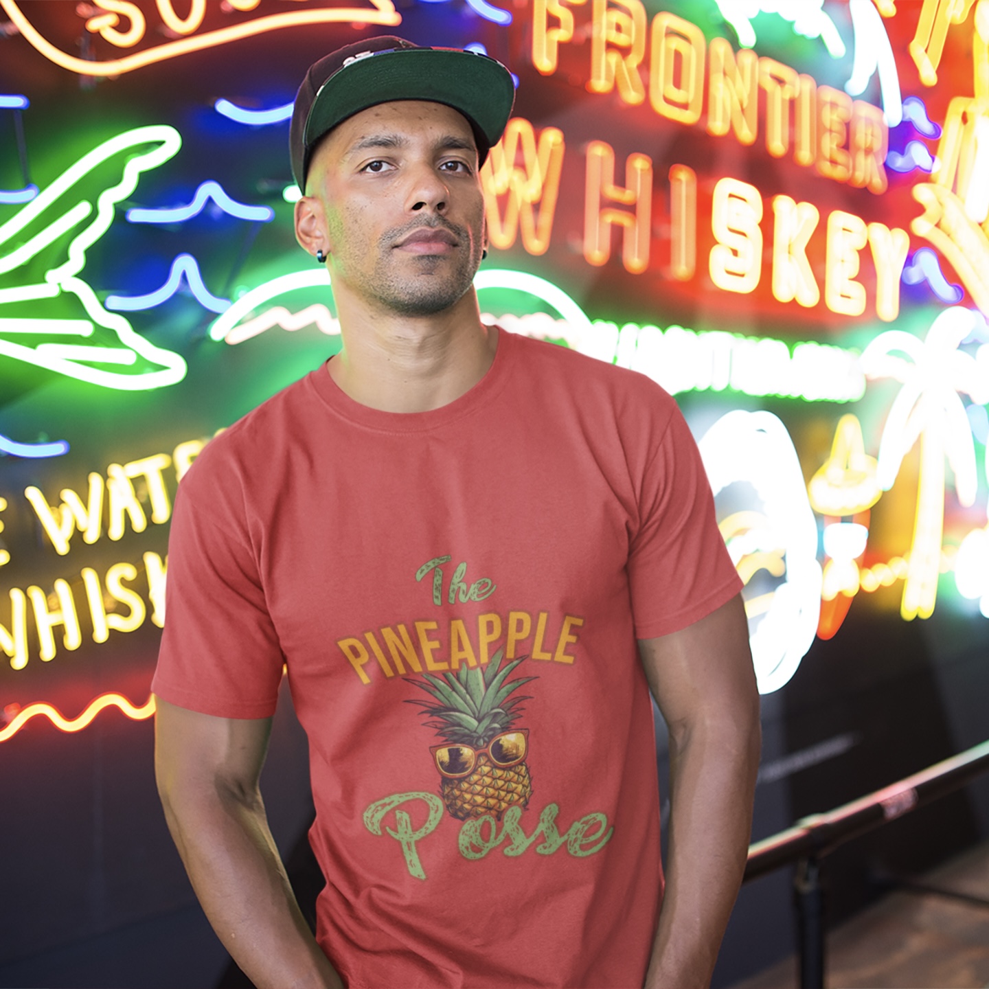 Men’s Pineapple Posse T-Shirt | Pineapple with Sunglasses Logo Graphic