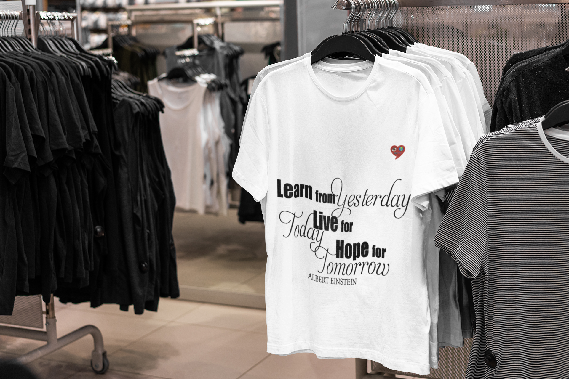 Inspirational Quote Tee — “Learn from Yesterday, Live for Today, Hope for Tomorrow” Cotton Shirt product thumbnail image