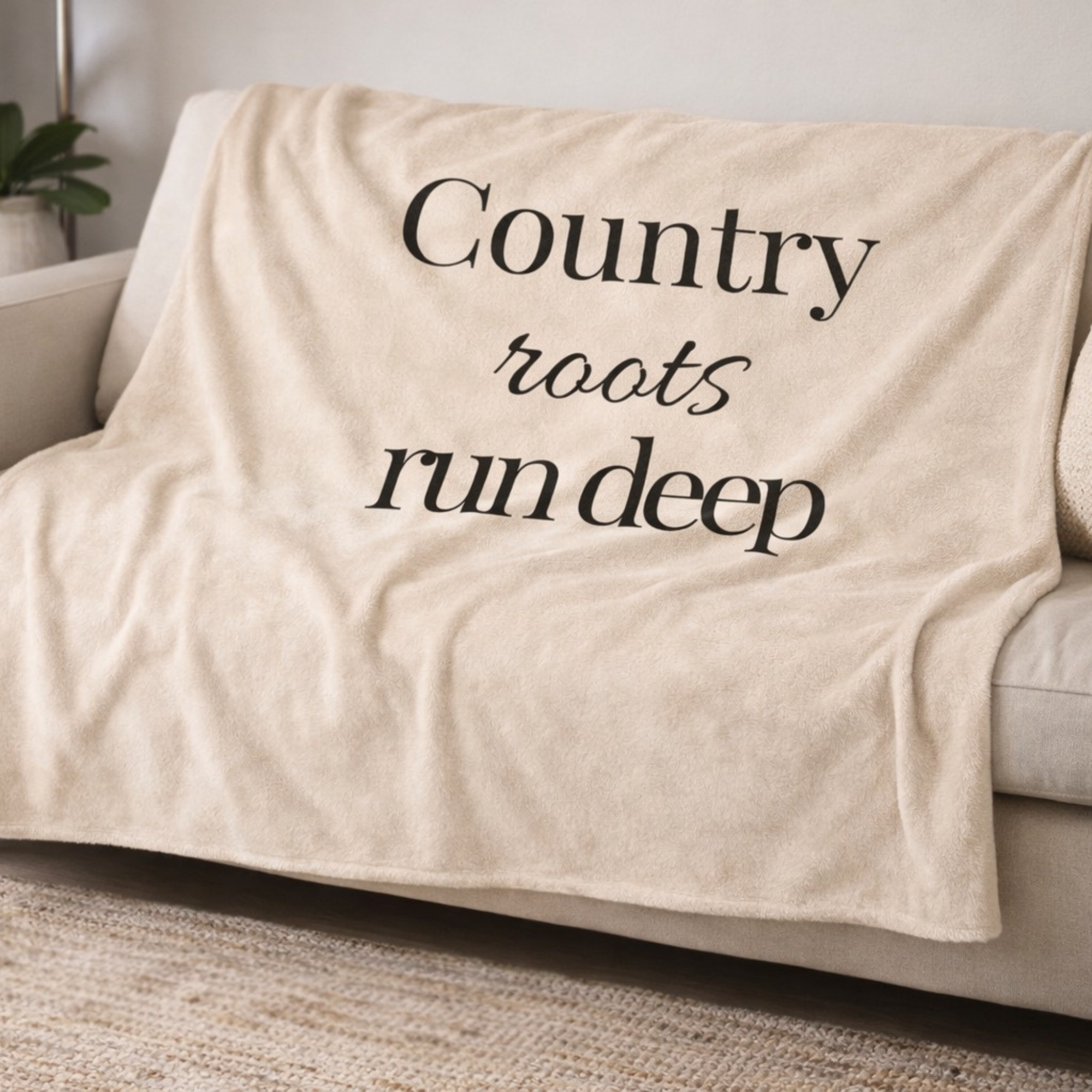 Country Roots Run Deep – Cozy Neutral Farmhouse Fleece Blanket product thumbnail image Country Roots Run Deep – Cozy Neutral Farmhouse Fleece Blanket product thumbnail image