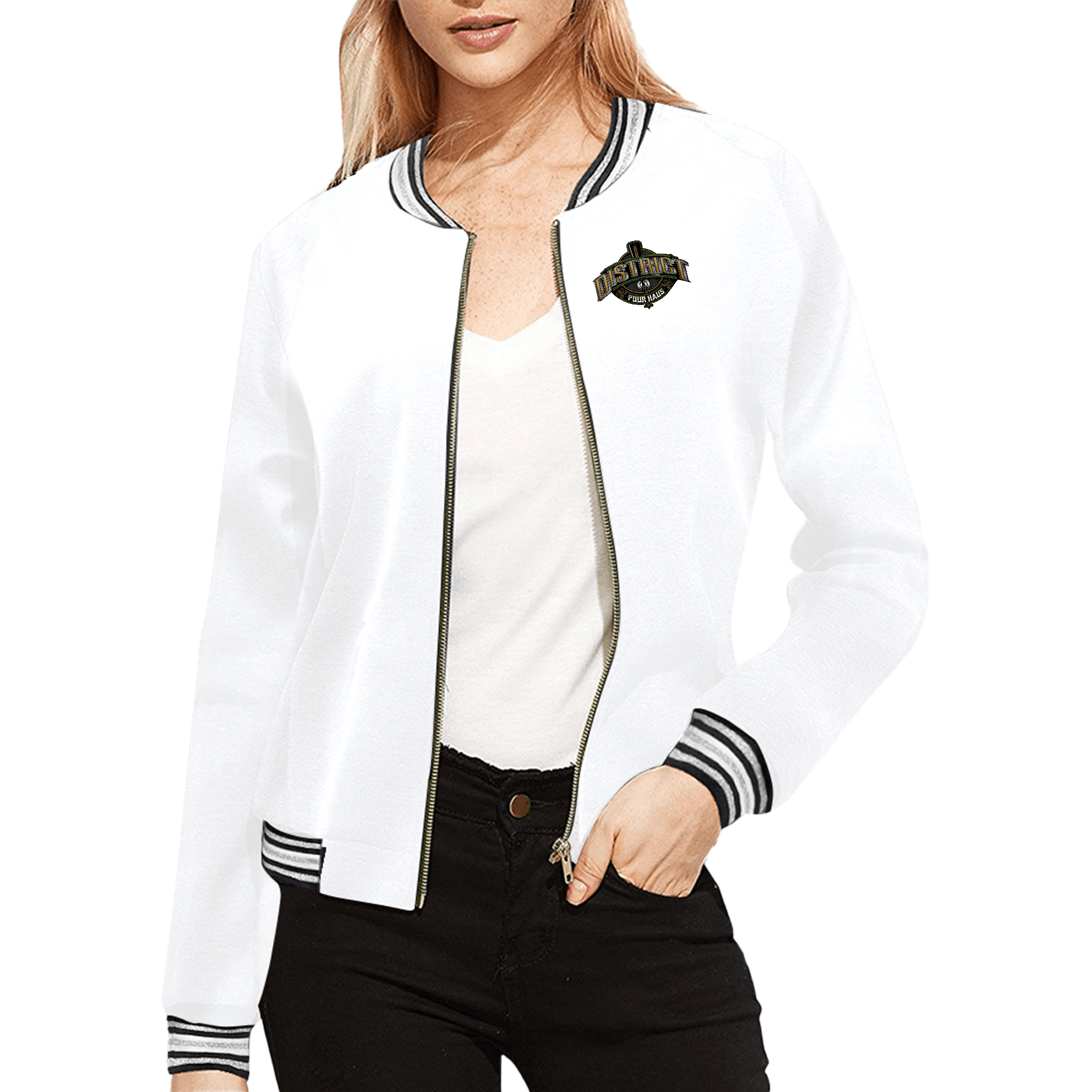 Women’s Varsity Jacket — Retro Patch Letterman Jacket product thumbnail image