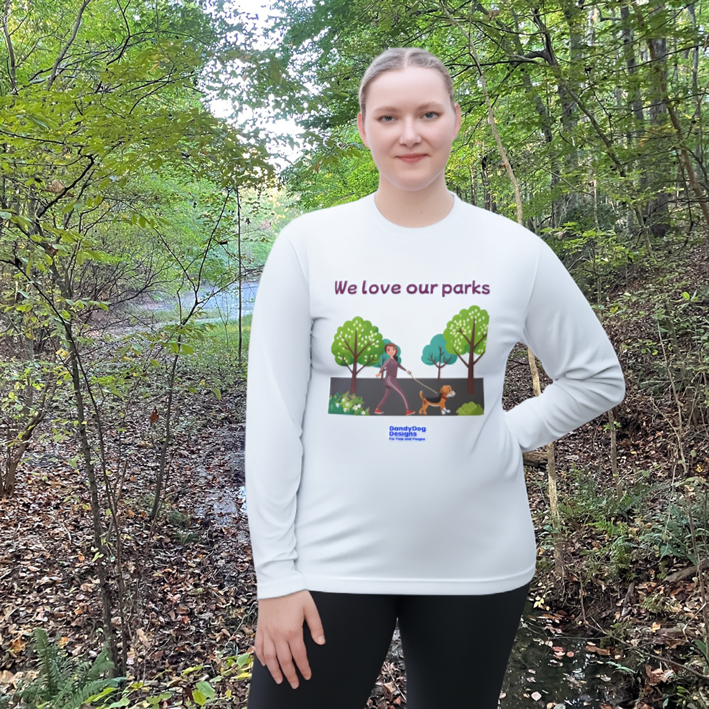 Unisex Long Sleeve Tee - "We Love Our Parks" - Perfect for Nature Lovers, Dog Walkers, Eco-Friendly Gifts, Spring Outings, Casual Wear product thumbnail image Unisex Long Sleeve Tee - "We Love Our Parks" - Perfect for Nature Lovers, Dog Walkers, Eco-Friendly Gifts, Spring Outings, Casual Wear product thumbnail image