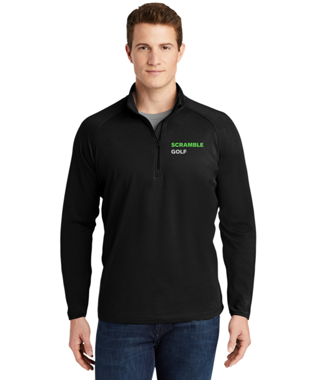 Embroidered Quarter-Zip Pullover – Performance Sport-Wick Men’s Pullover product thumbnail image