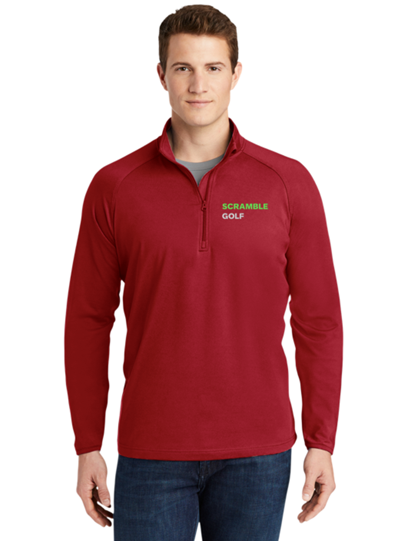 Embroidered Quarter-Zip Pullover – Performance Sport-Wick Men’s Pullover product thumbnail image