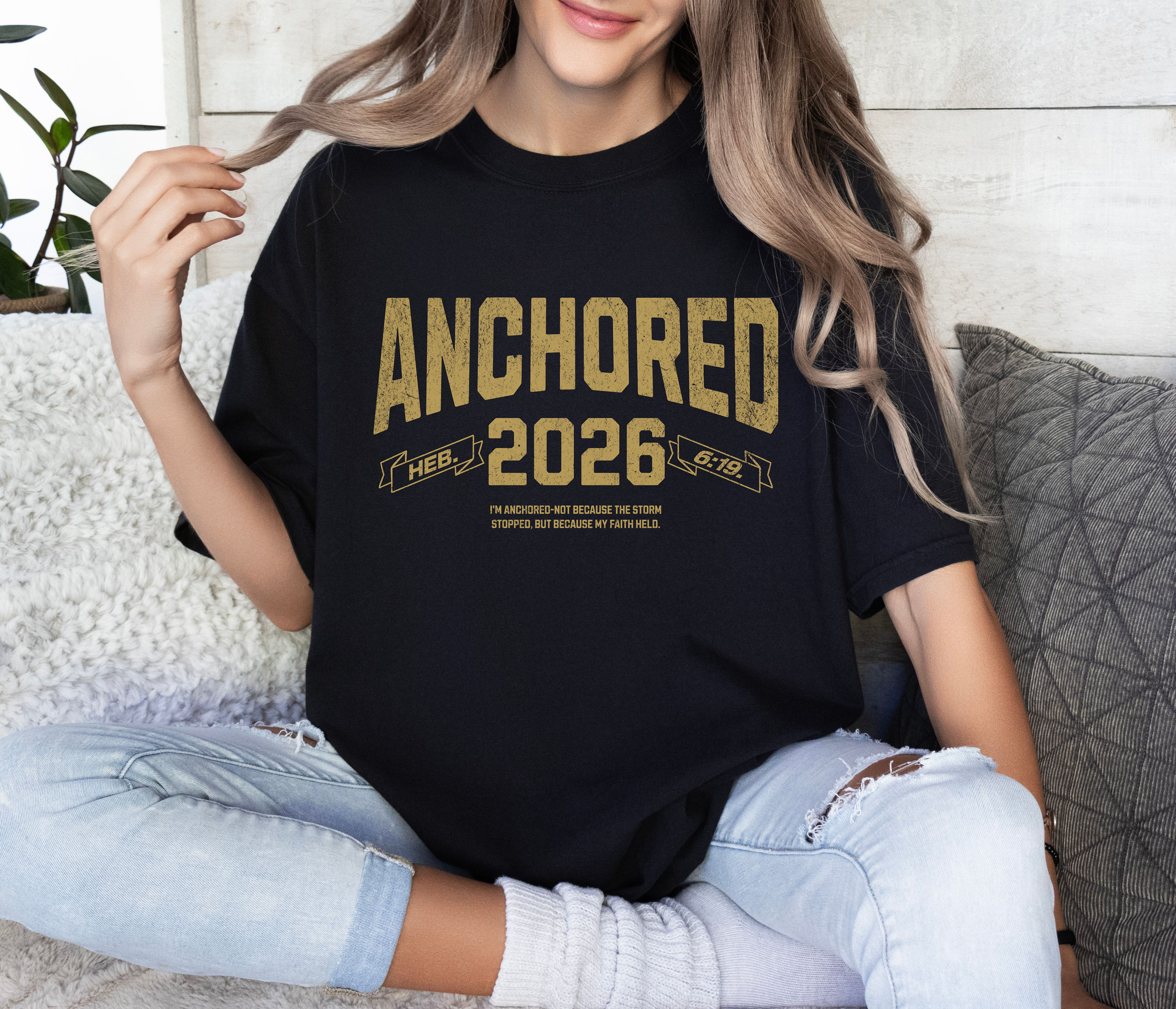 Anchored Hebrews 6:19 Sobriety Tee — Custom Date Recovery Shirt product thumbnail image