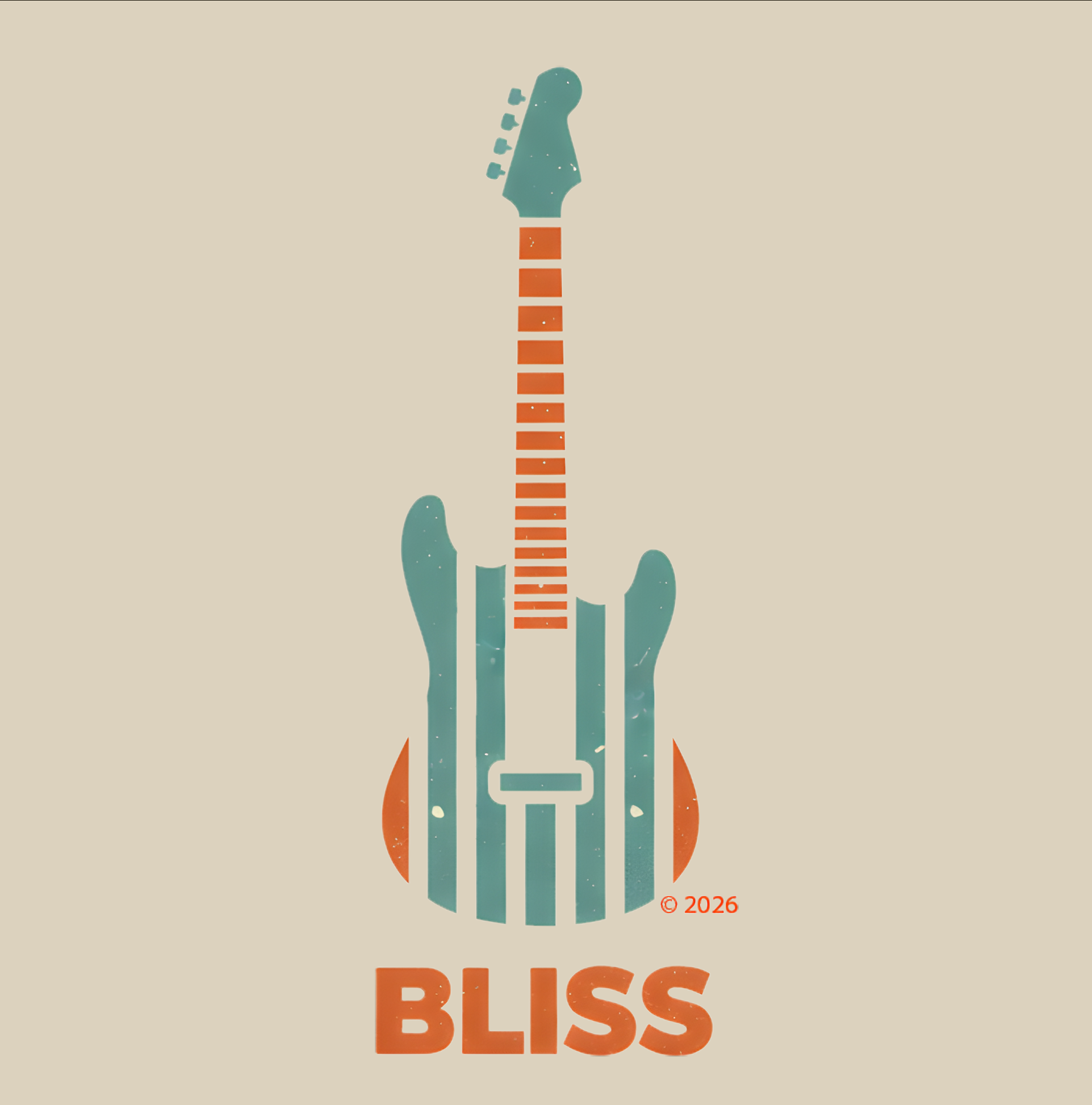 Minimalist "Bliss" Guitar Tee — Minimalist Music Lover T-Shirt product thumbnail image