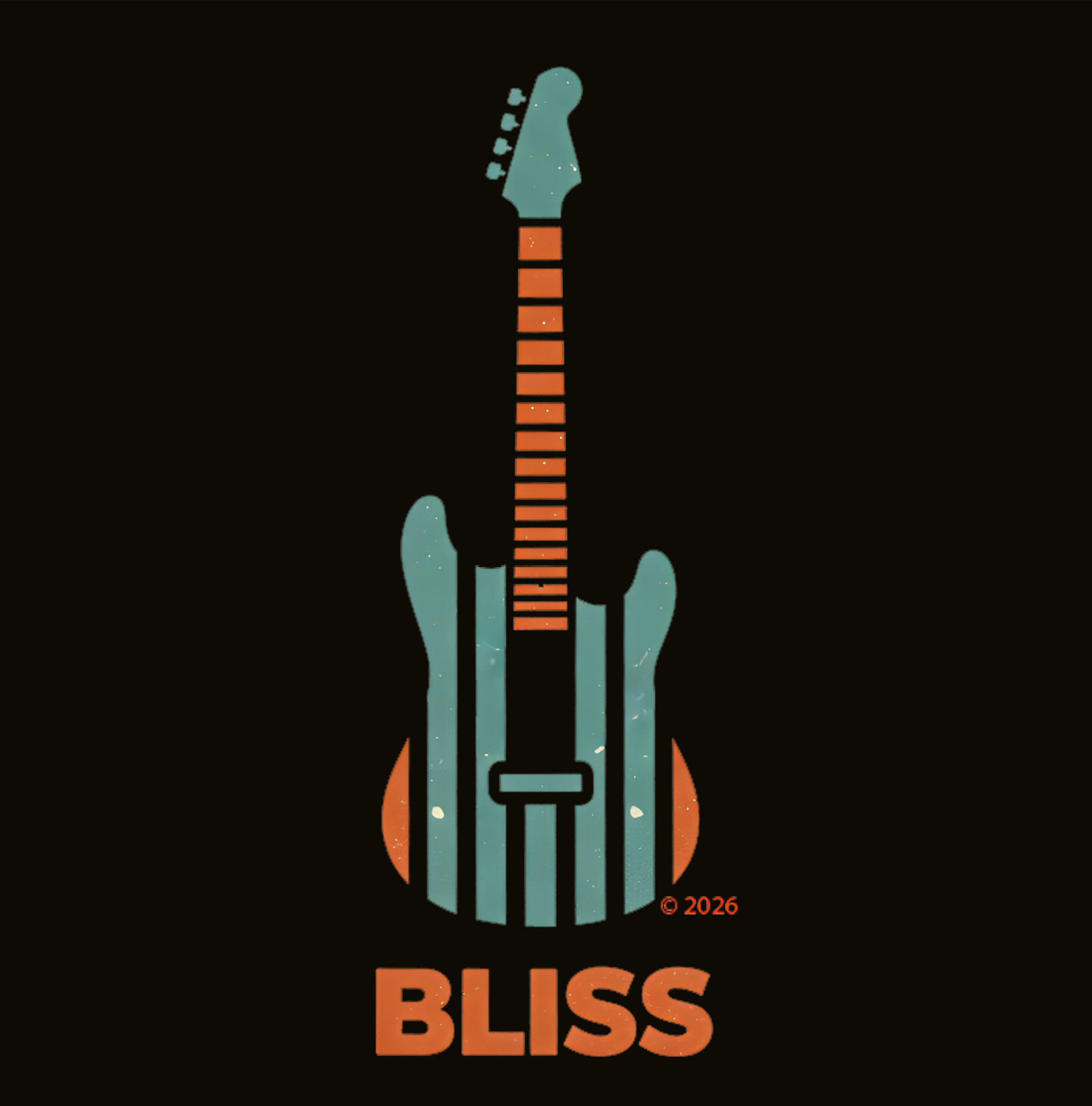 Minimalist "Bliss" Guitar Tee — Minimalist Music Lover T-Shirt product thumbnail image