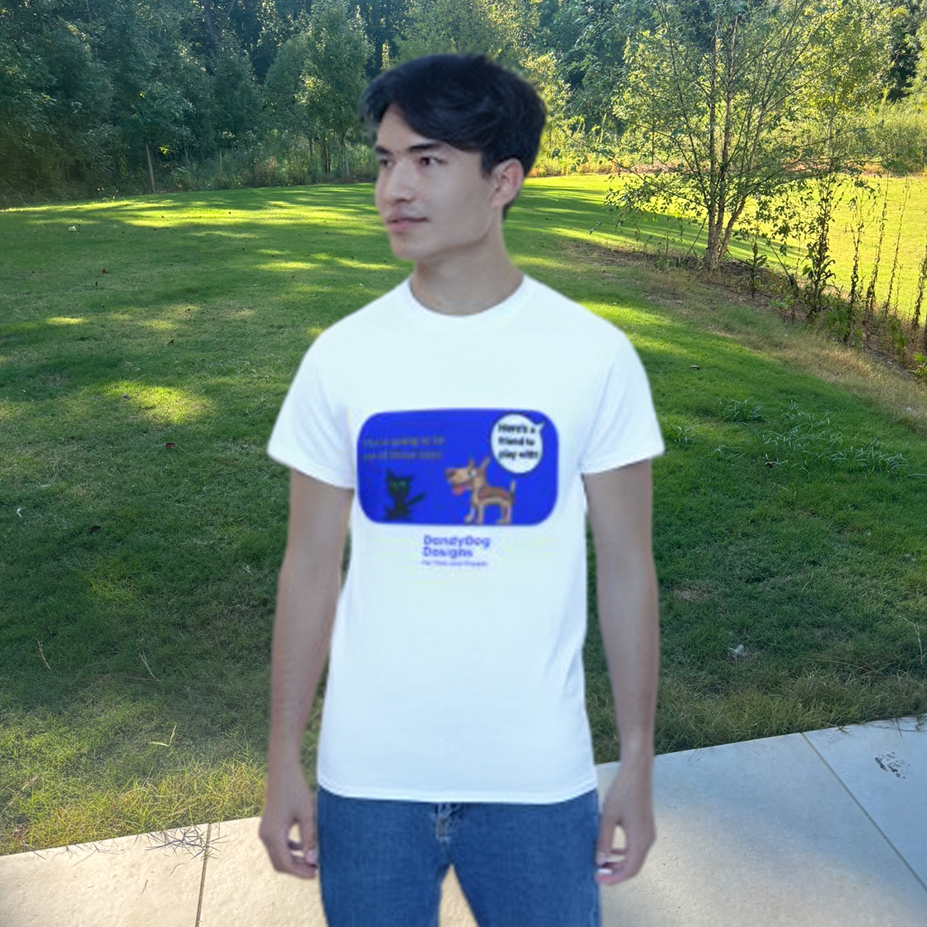 Cute Dog &amp; Grumpy Cat T-Shirt — Funny Pet Tee product thumbnail image