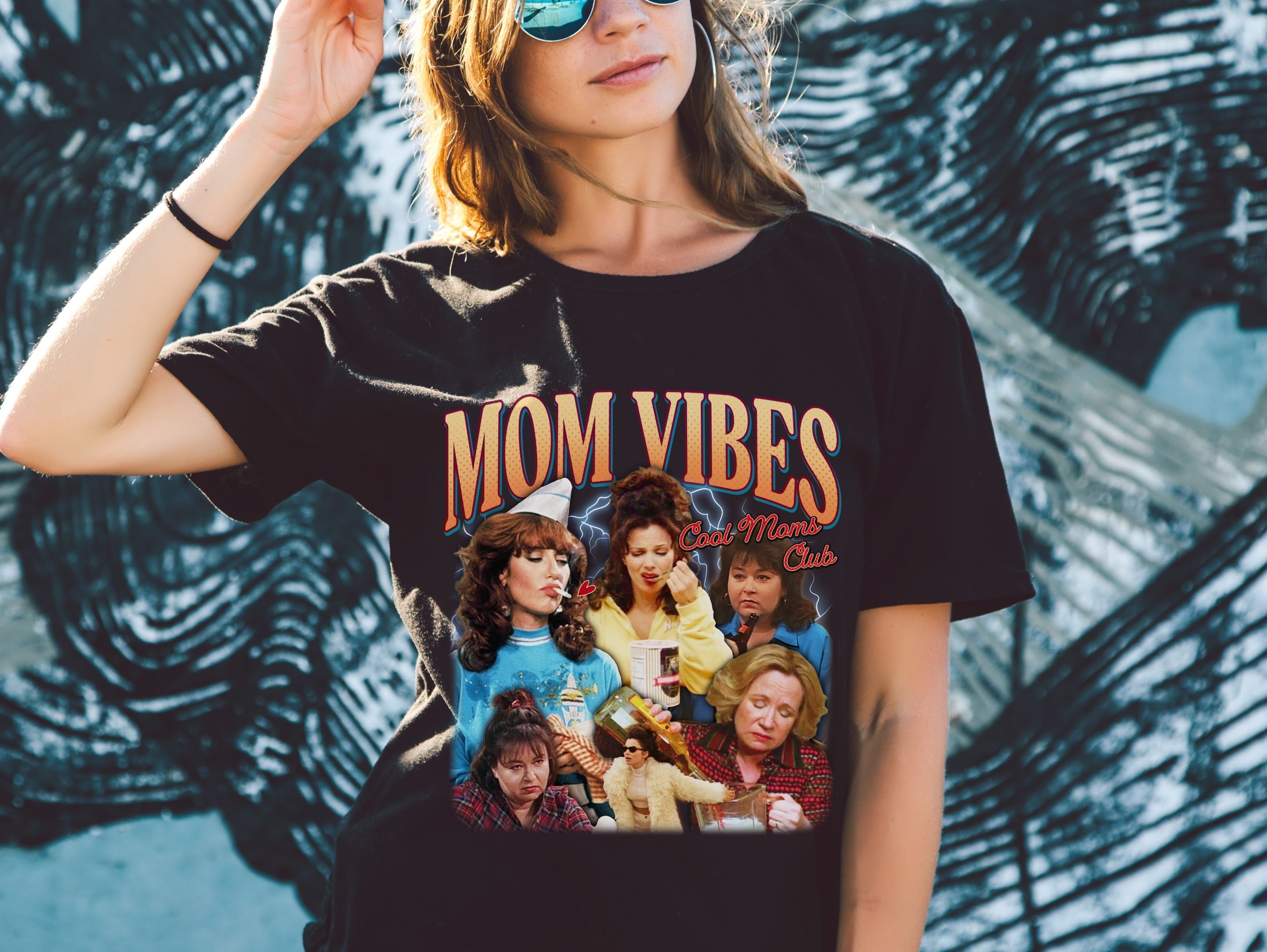 T‑Shirt — "Mom Vibes" Vintage Mom Collage Tee product thumbnail image T‑Shirt — "Mom Vibes" Vintage Mom Collage Tee product thumbnail image