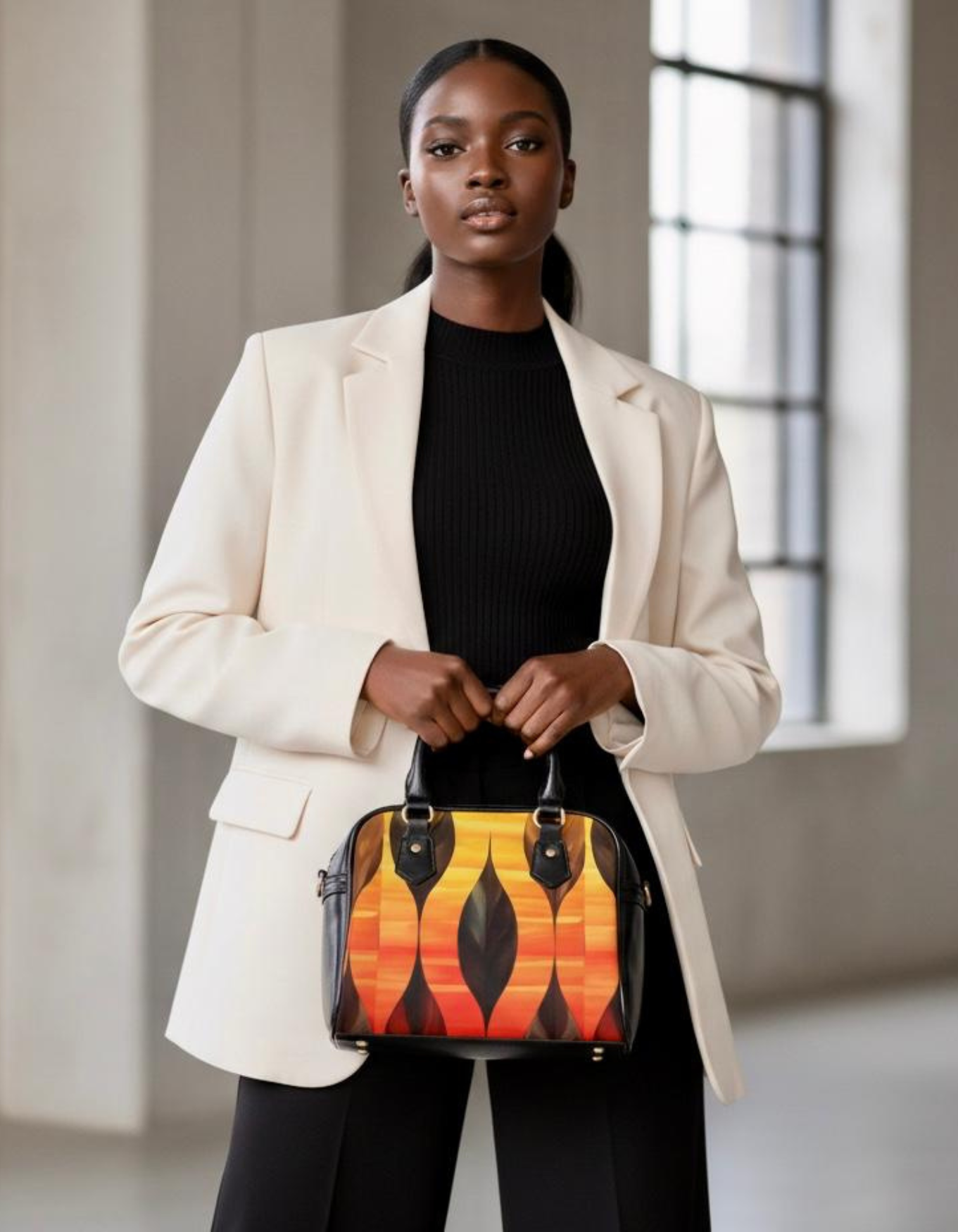 Lady's Shoulder Handbag – Tribal Floral Pattern Tote product thumbnail image Lady's Shoulder Handbag – Tribal Floral Pattern Tote product thumbnail image