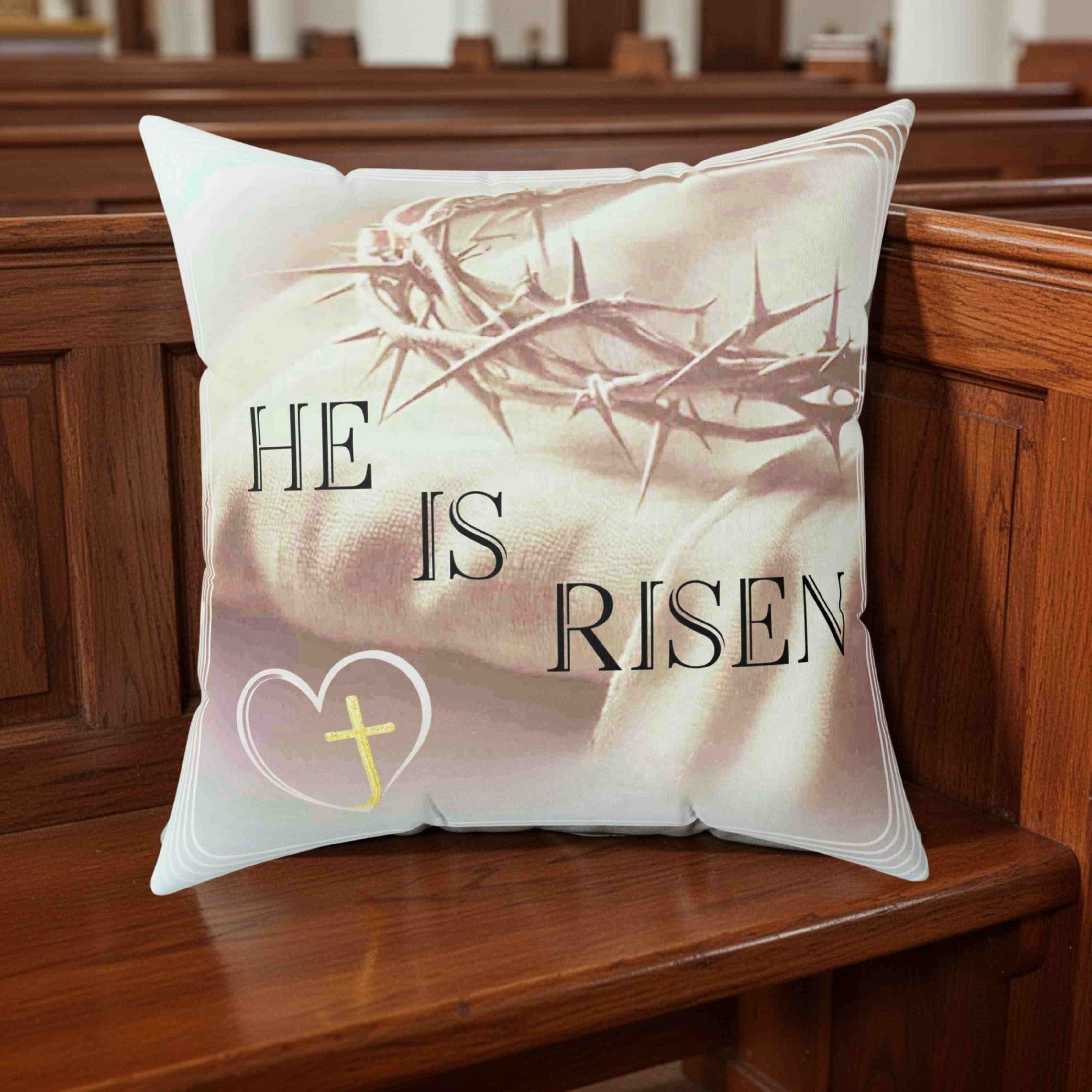 He Is Risen Bible Verse | He Is Risen Decor | He Is Risen Pillow Washable Cover product thumbnail image He Is Risen Bible Verse | He Is Risen Decor | He Is Risen Pillow Washable Cover product thumbnail image